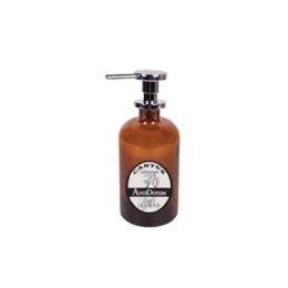 Dosatore sapone liquido (500ml ) in vetro AMBRA - serigrafia LA SIRENA - pompetta in ottone cromo