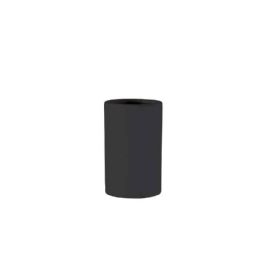 Porta spazzolini ceramica tondo in appoggio nero opaco