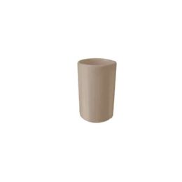 Porta spazzolini ceramica tondo in appoggio avana lucido