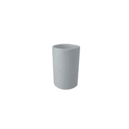 Porta spazzolini ceramica tondo in appoggio grigio opaco