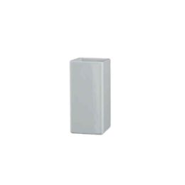 Porta spazzolini ceramica quadro in appoggio bianco lucido