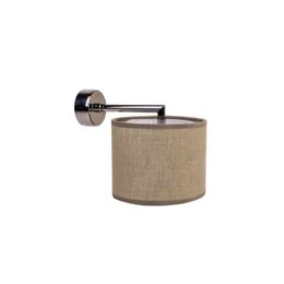 Applique TONDO con paralume in TESSUTO (colori disponibili paralume: beige - grigio - tortora) attacco lampada E14