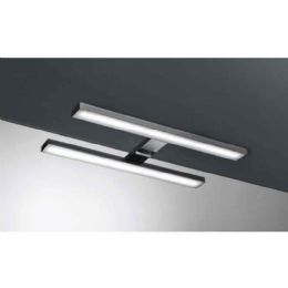 Lampada quadra luce LED (4000K) attacco per specchio - finitura: NERO OPACO cm. 30x7x H. 2