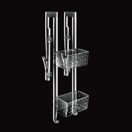 Accessori doccia Portaoggetti 2 piani con gancio e ventosa