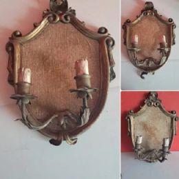 Coppia applique da parete vintage stile barocco dorato 2 luci