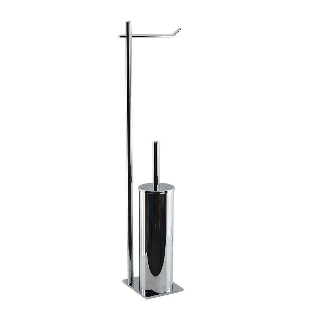 Piantana wc in ottone cromato con base rettangolare Slim