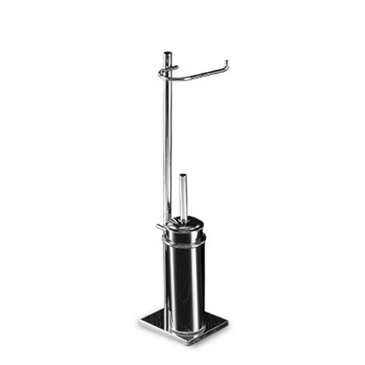 Piantana wc da bagno in ottone cromato con base rettangolare Rap