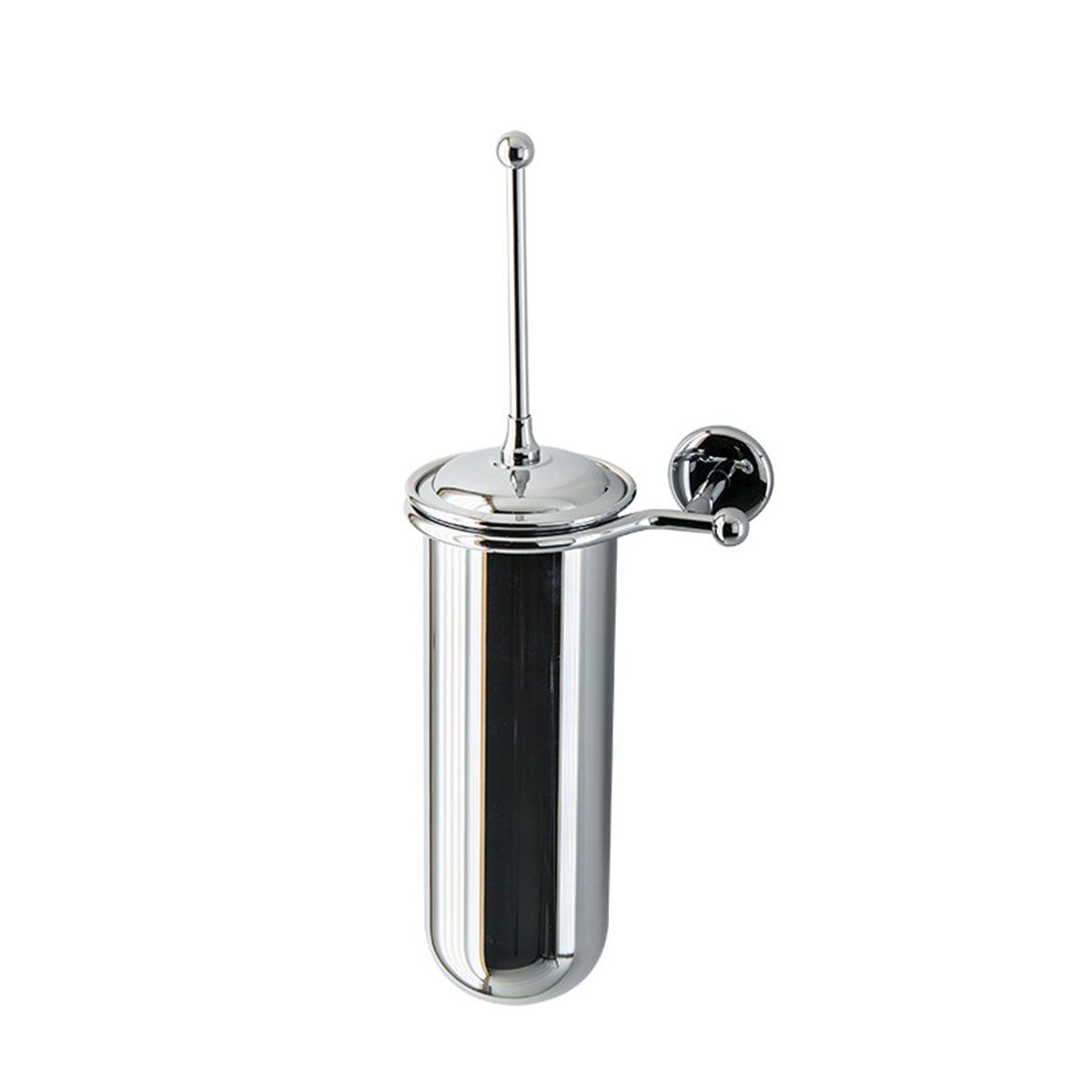 Porta scopino da bagno a parete Linea Elite in ottone cromato