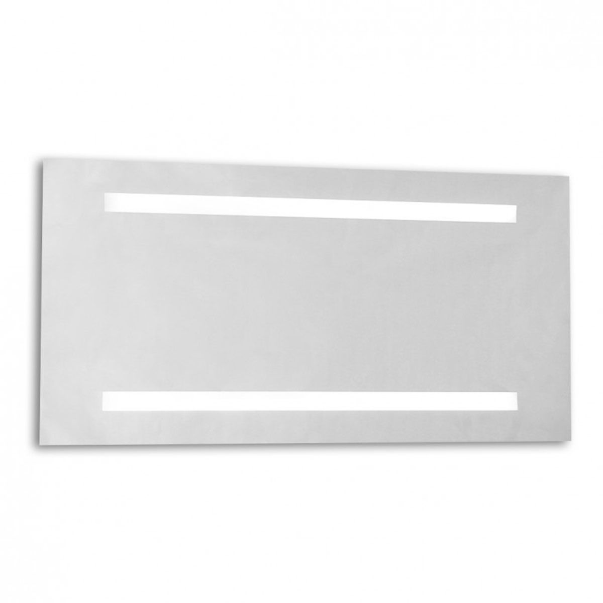 Bathroom mirror, backlit with neon frame powered via switch