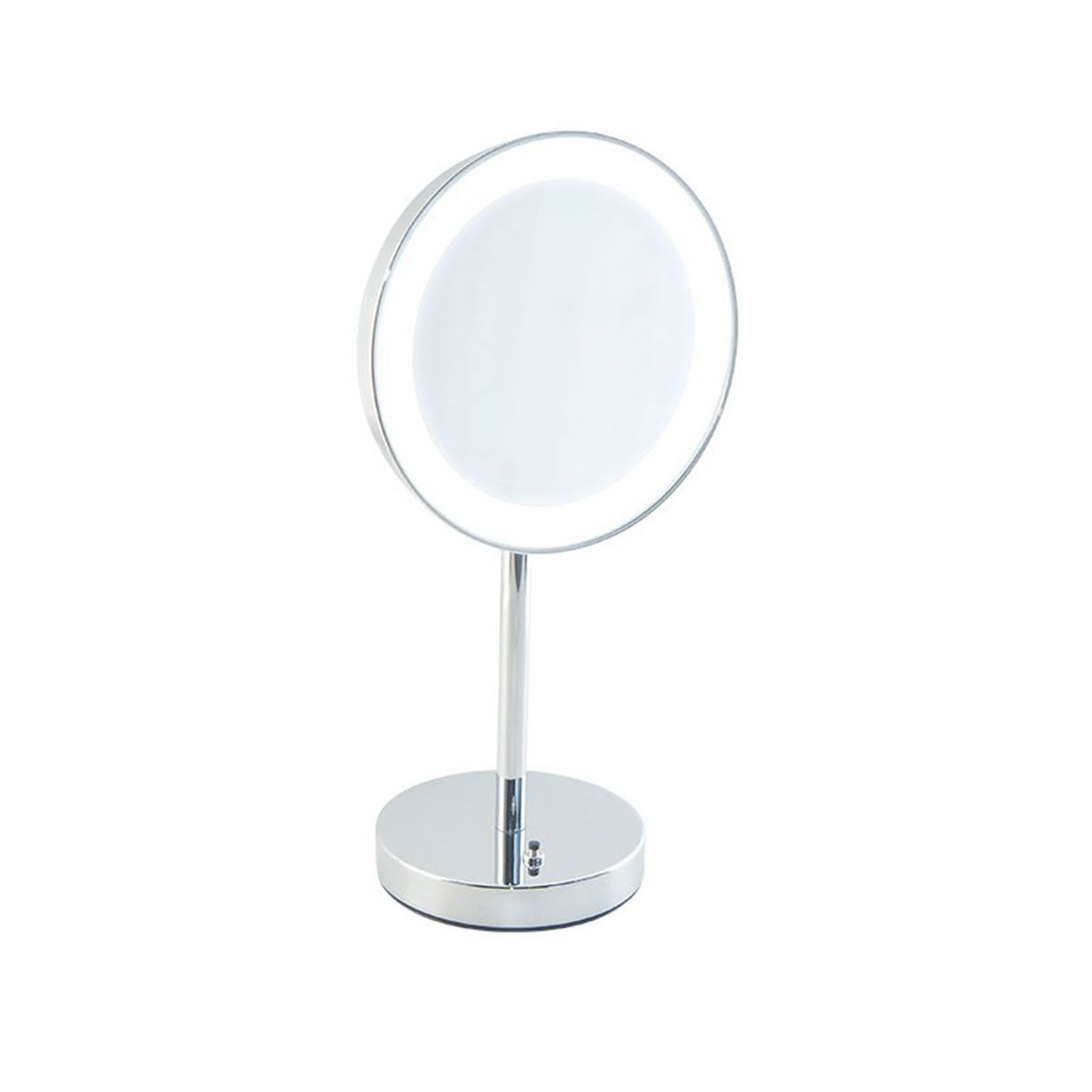 Magnifying mirror countertop 2X magnification with LED battery powered lighting