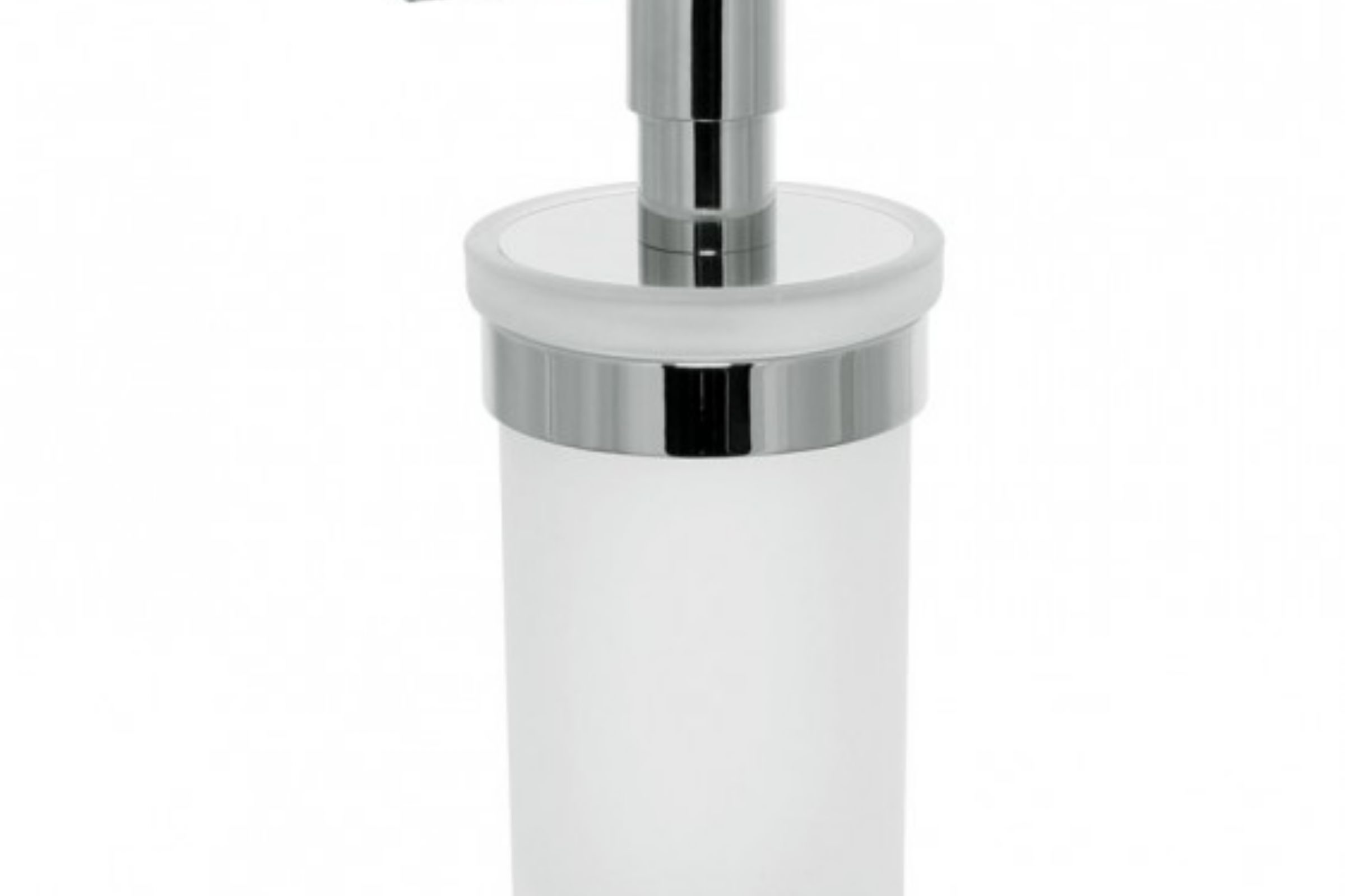 Table Soap dispenser in white satin glass Nova