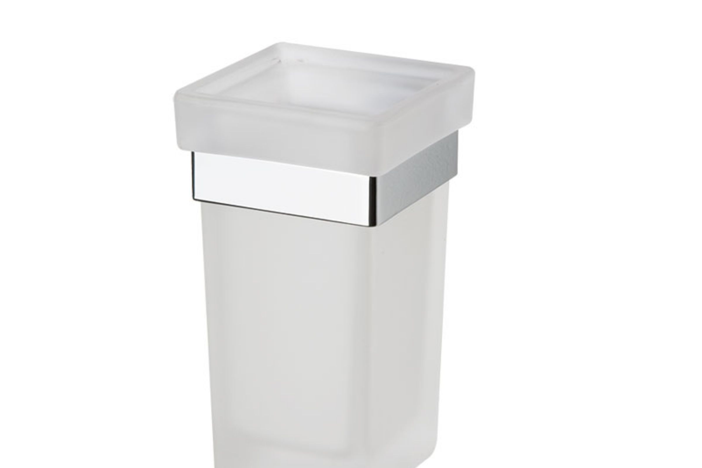 Porta spazzolini appoggio in vetro satinato bianco Gea