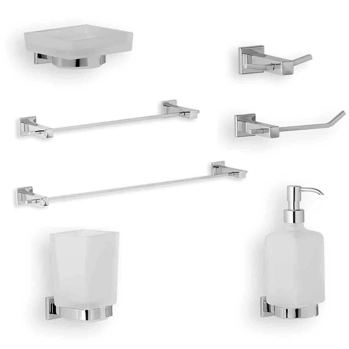 Kit accessori bagno serie Cuba 7 pezzi