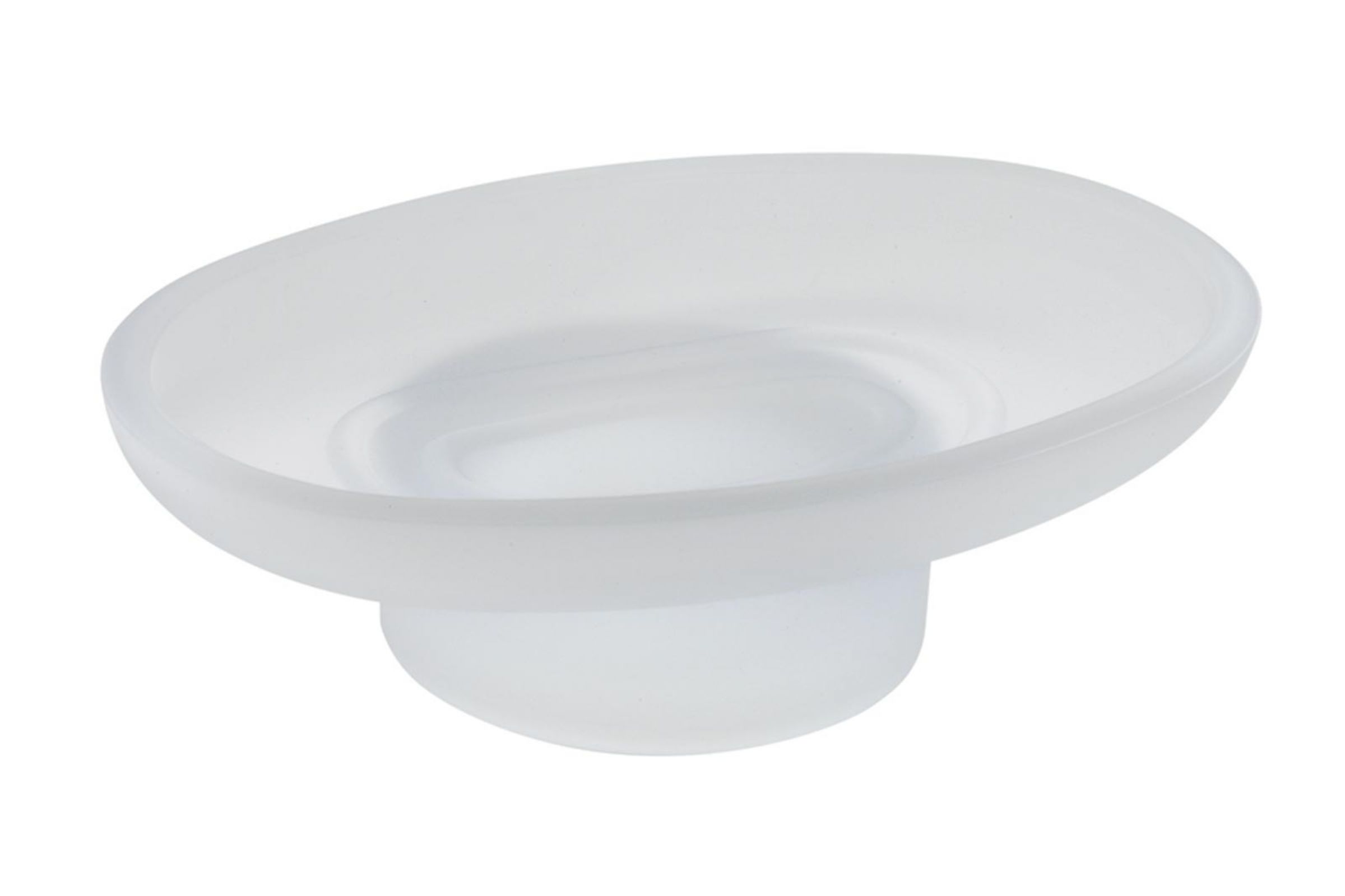 Spare oval soap holder in satin glass