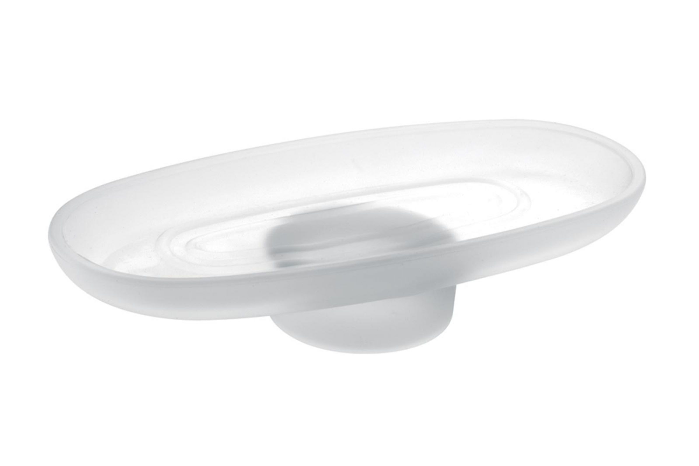 Spare double oval soap holder in satin glass