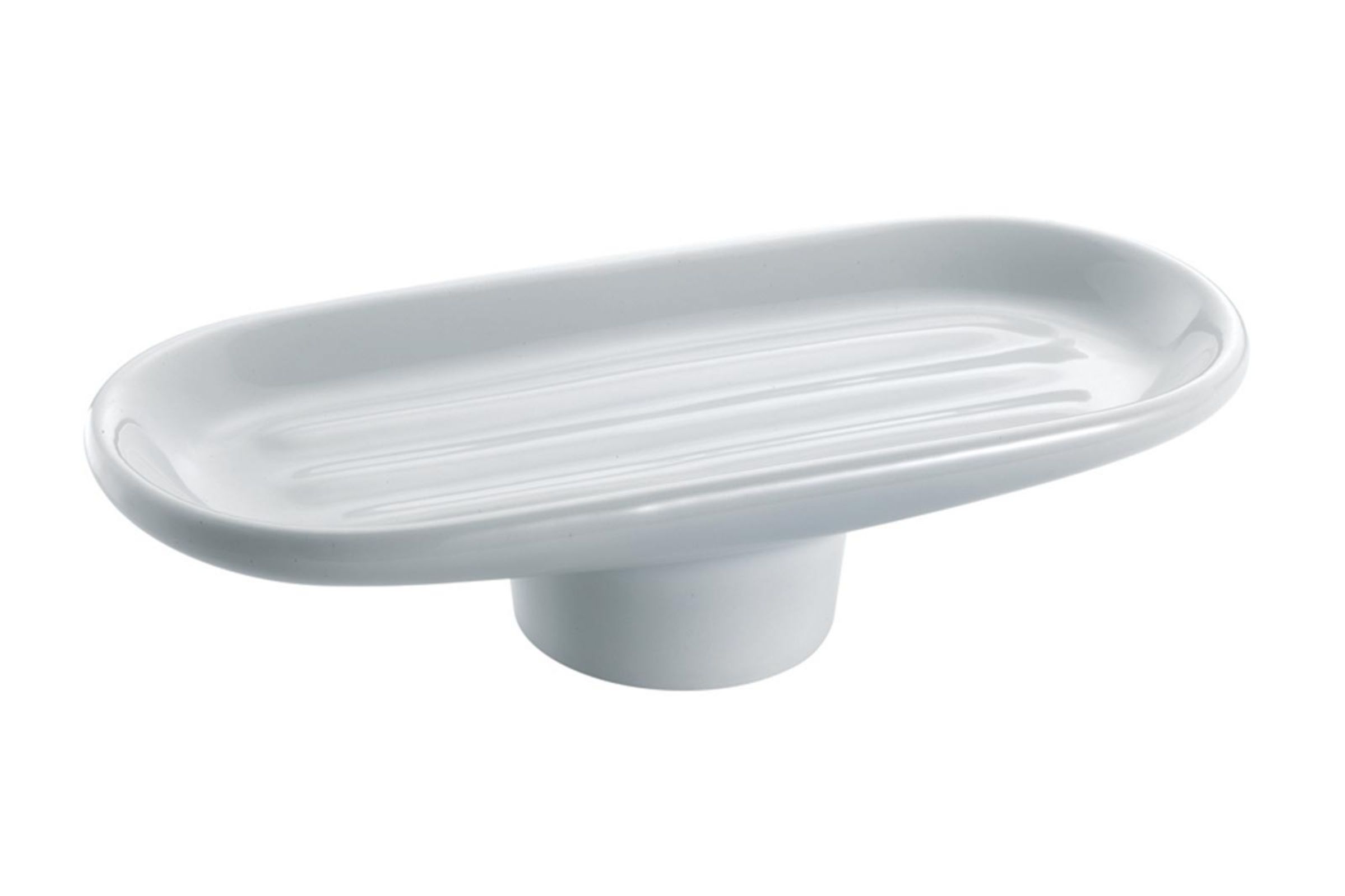 Spare double oval soap holder in ceramic