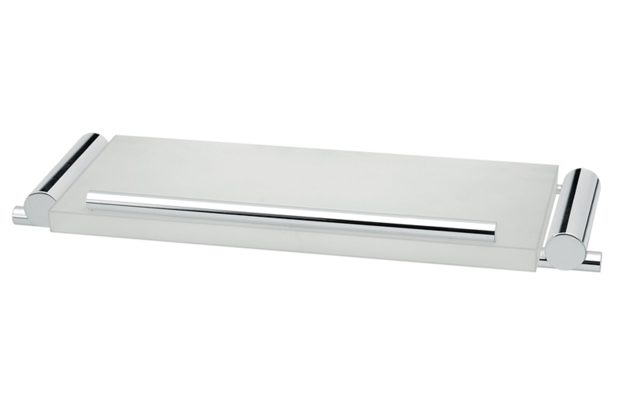 Mensola in plexiglass satinato bianco con ringhiera Ebe