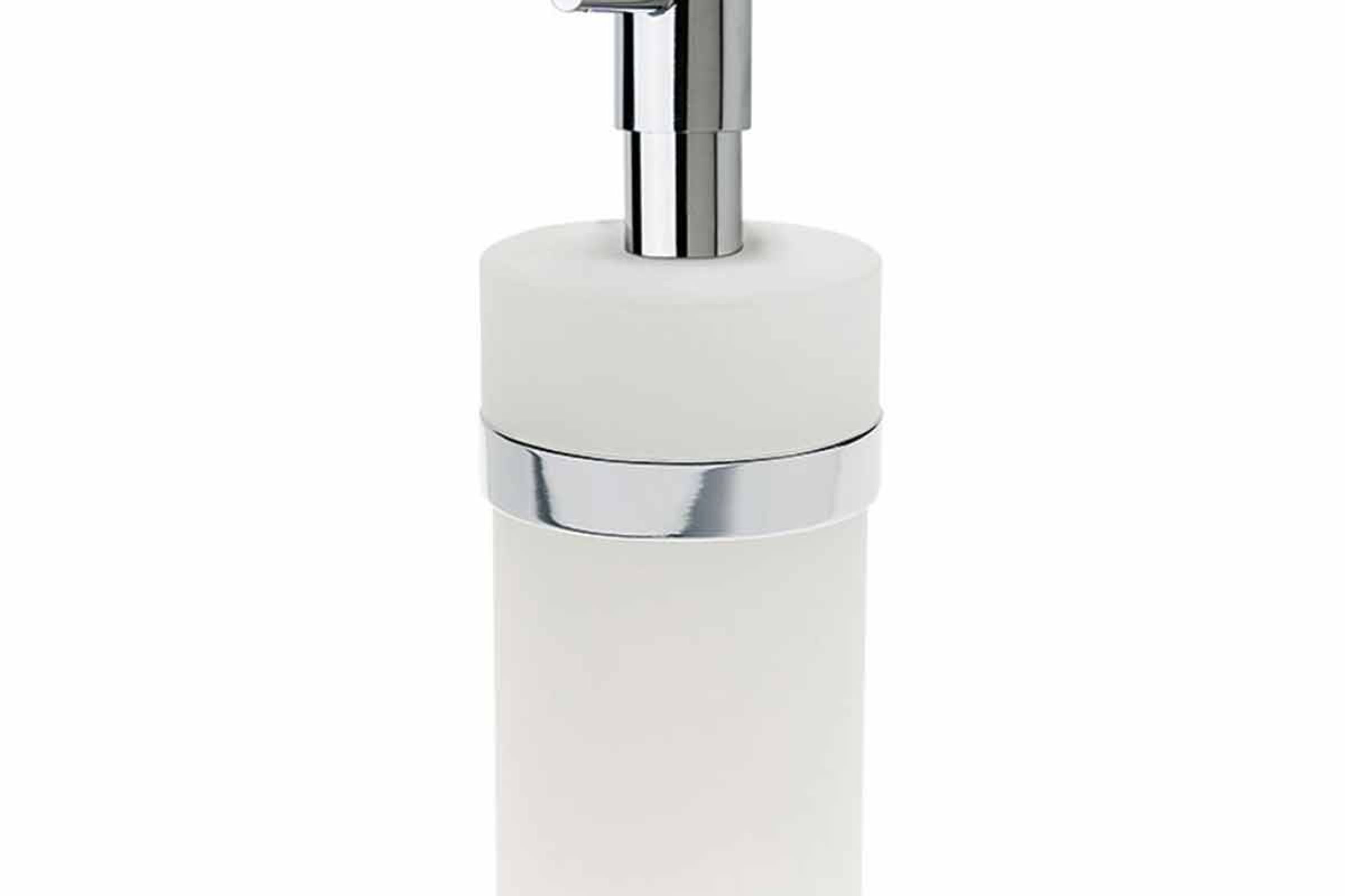 dosatore plexiglass appoggio rest standing liquid soap dispenser in plexiglass cm. 6,5x6,5x17,5 Ebe