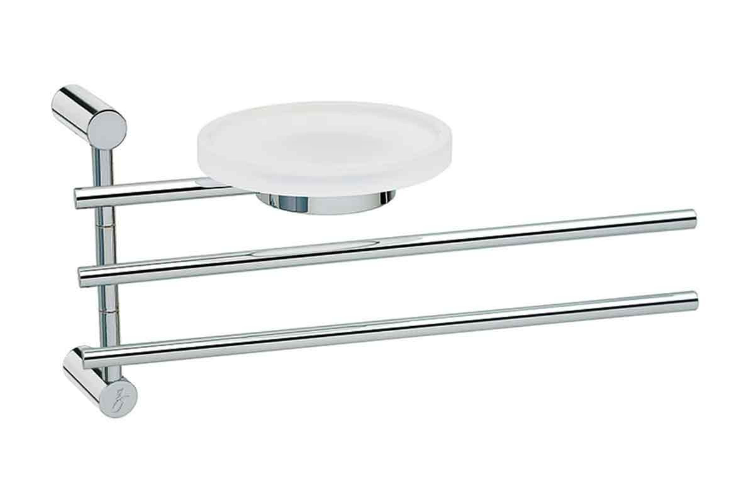 porta sapone plexiglass 2 porta salviette snodo pivoted soap dish in plexiglass 2 towel rails cm. 12X35X15,5, Ebe