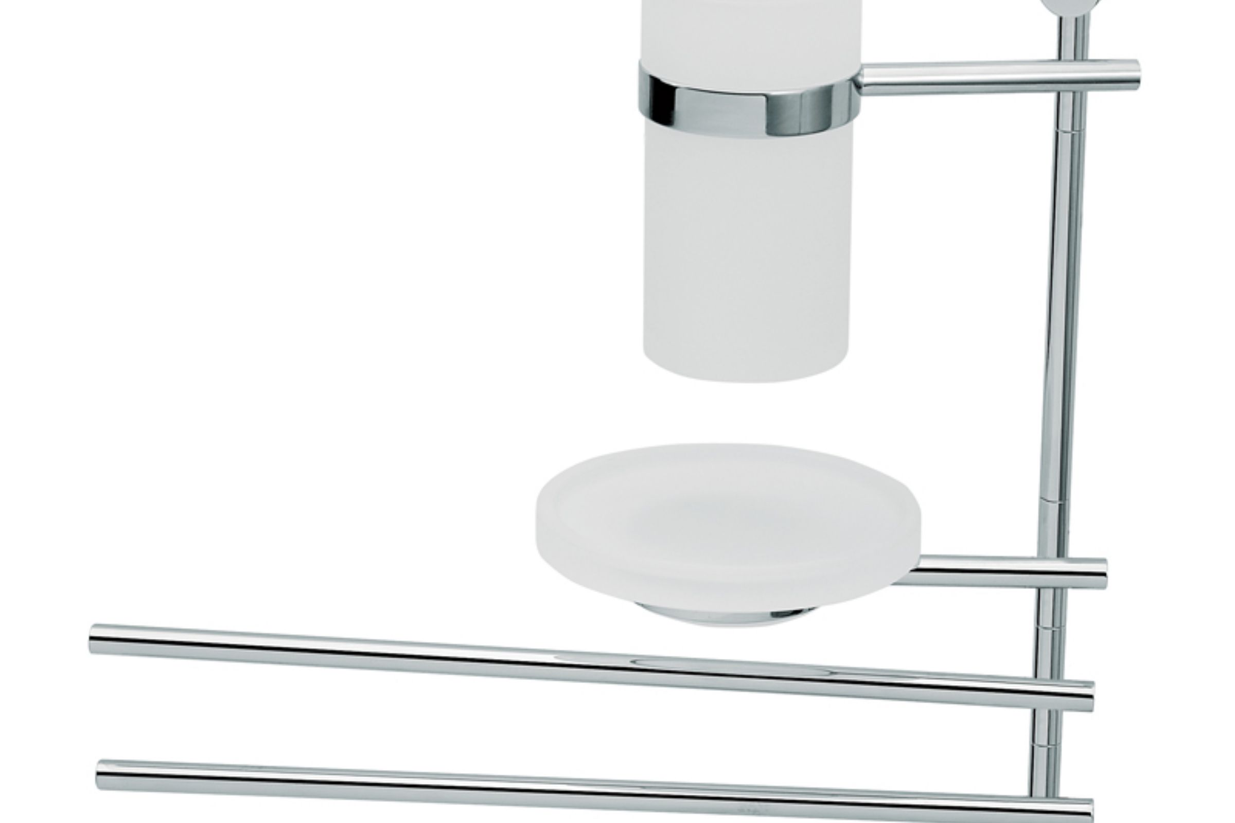 porta spazzolini (D10/100) porta sapone plexiglass 2 porta salviette snodo pivoted toothbrush holder (D10/100) soap dish in plexiglass 2 towel rails cm. 12X35X29,5