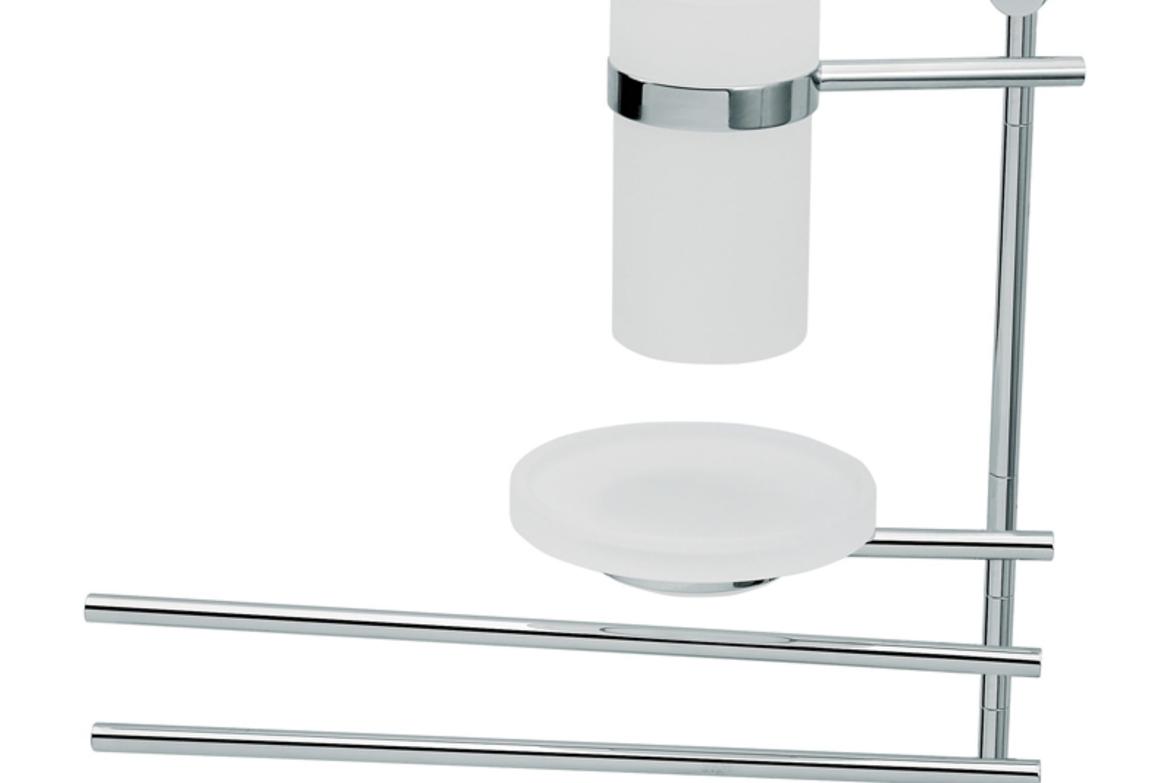 porta spazzolini (D10/100) porta sapone plexiglass 2 porta salviette snodo pivoted toothbrush holder (D10/100) soap dish in plexiglass 2 towel rails cm. 12X35X, Ebe