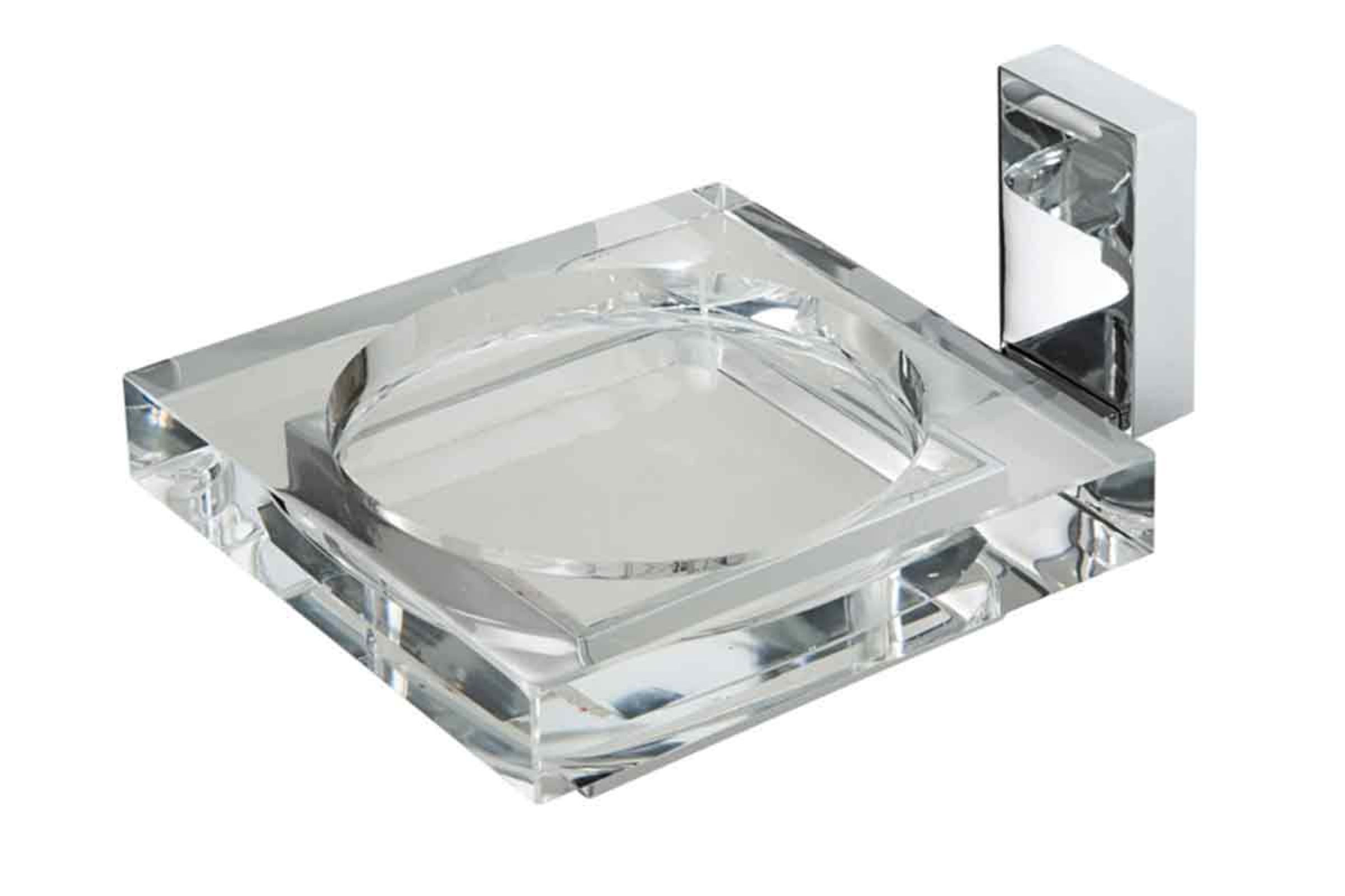 porta sapone vetro soap dish in glass cm. 10x14,3x5,4 TIFFANY
