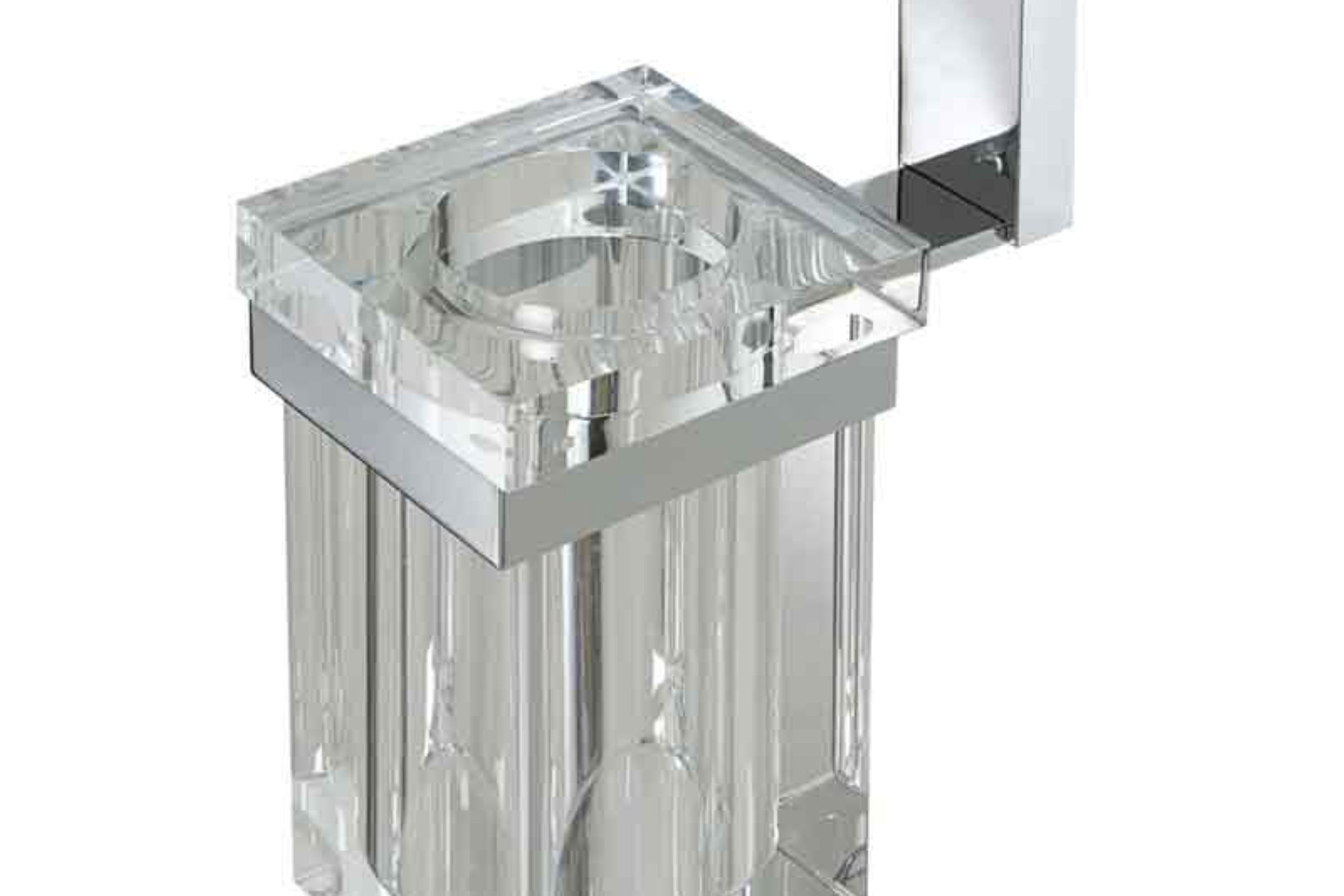 porta spazzolini vetro toothbrush holder in glass cm. 7,5x12,7x14,5 TIFFANY