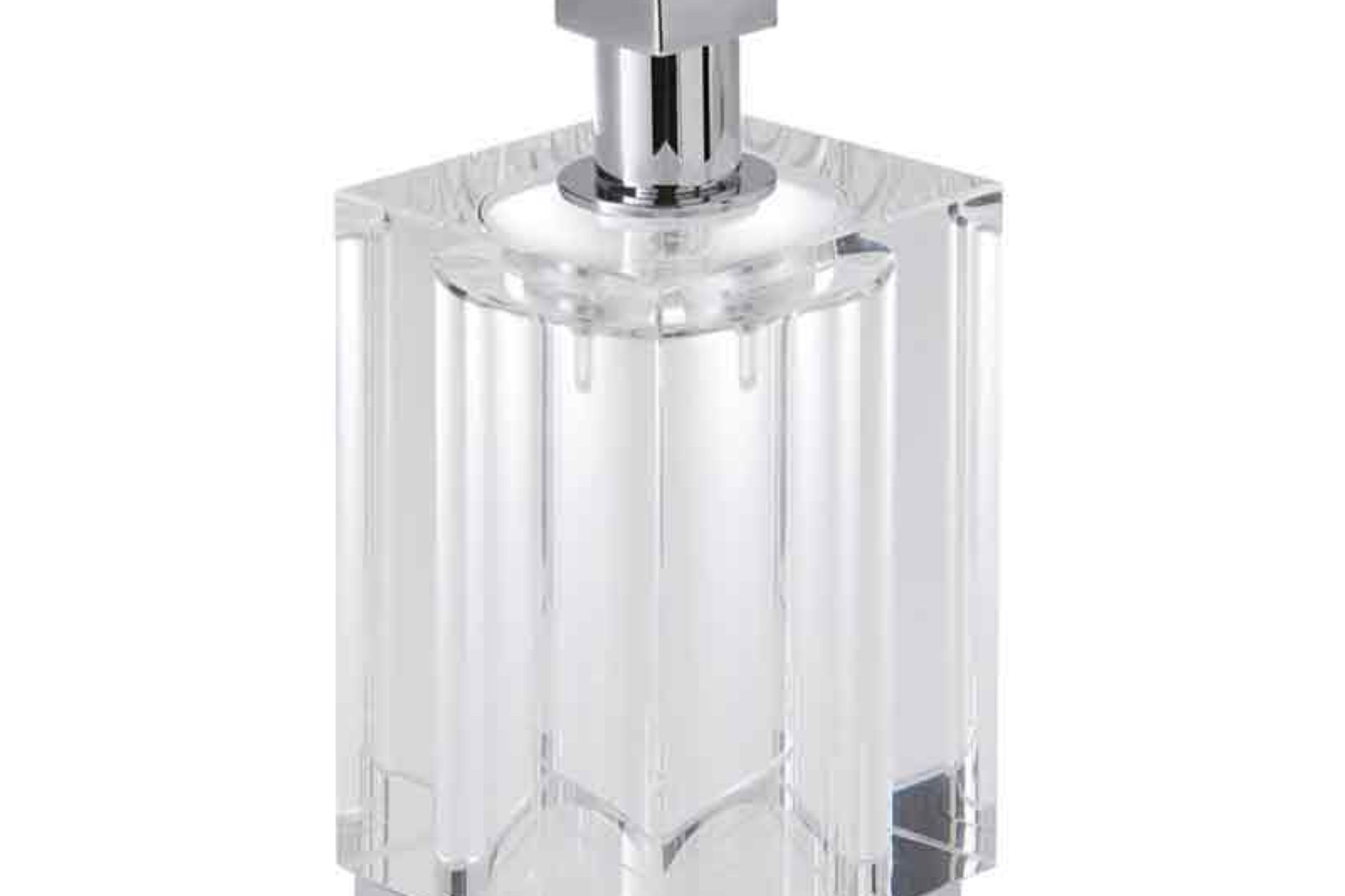 dosatore vetro appoggio rest standing liquid soap dispenser in glass cm. 6,5x8x17 TIFFANY