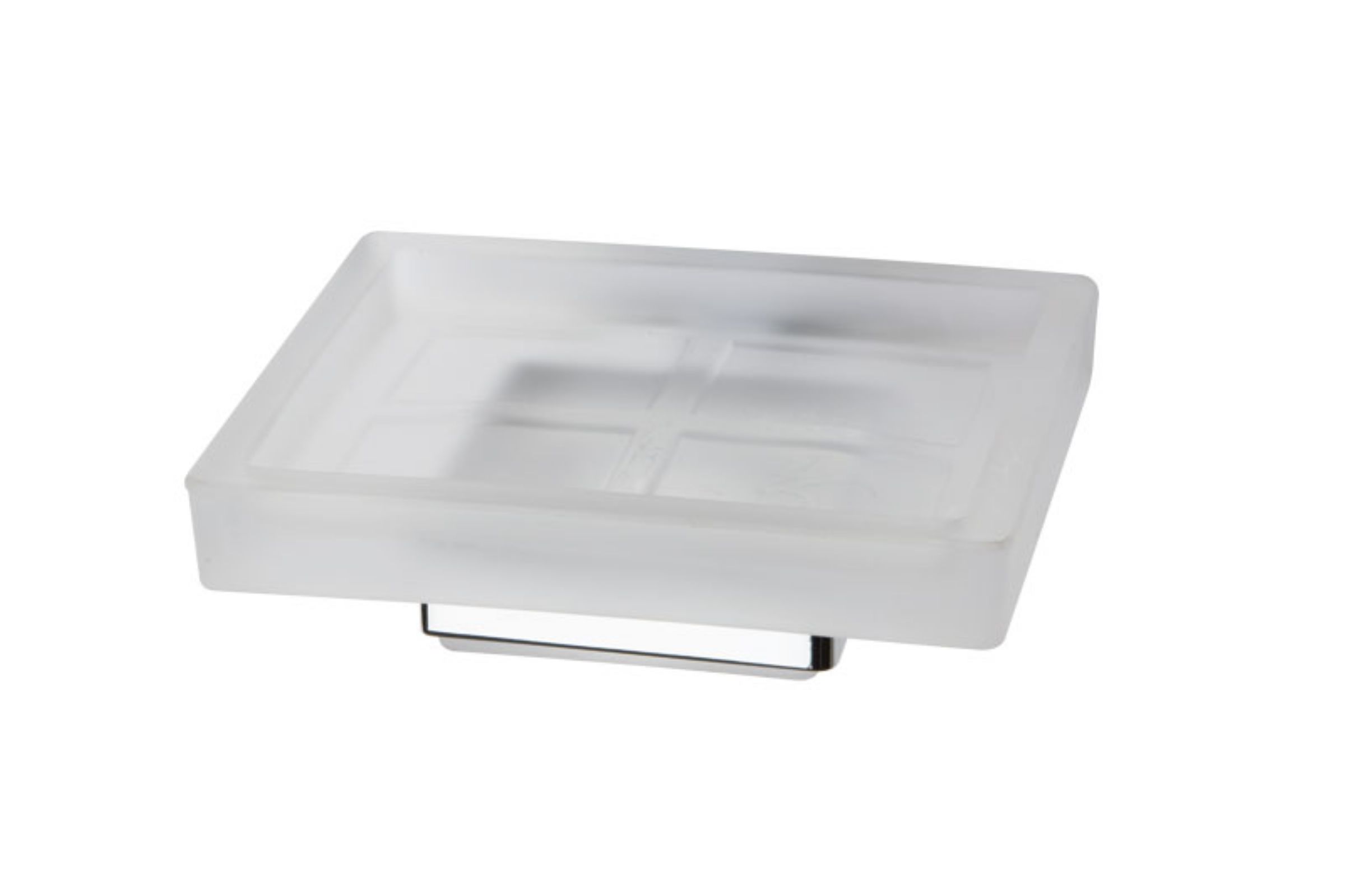 Porta sapone appoggio in vetro satinato bianco Minimal