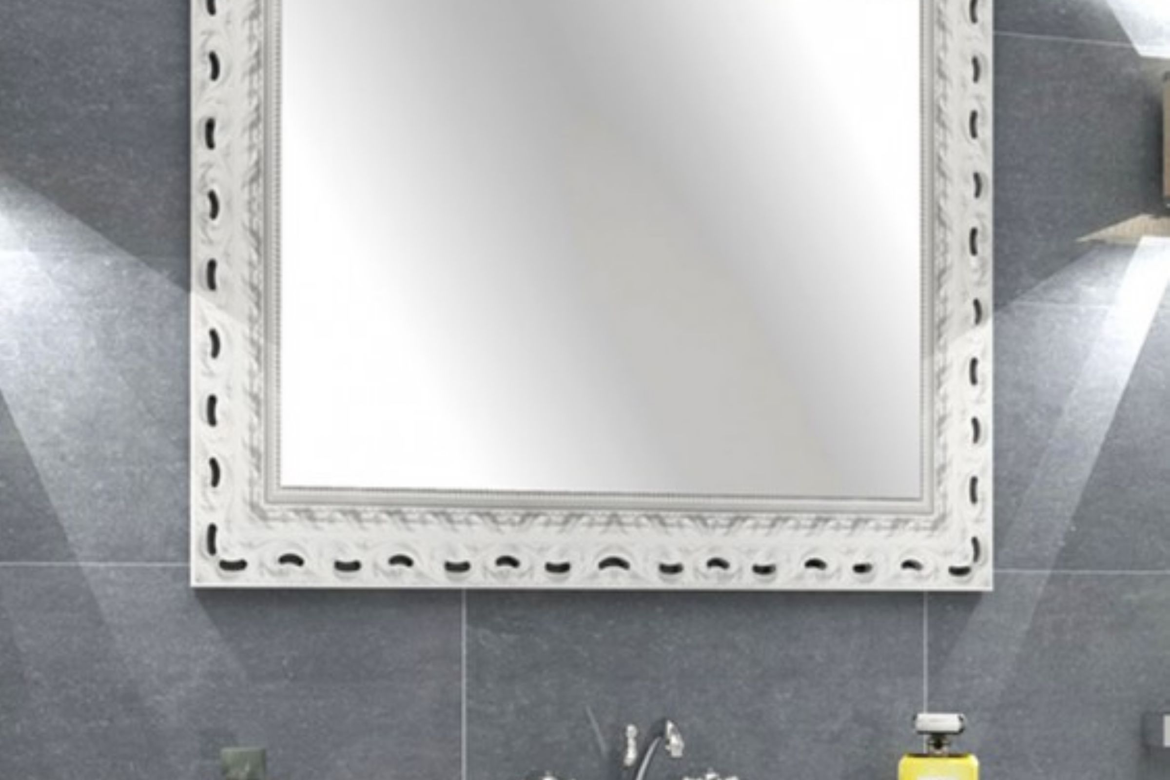 specchio con cornice legno intarsiato
