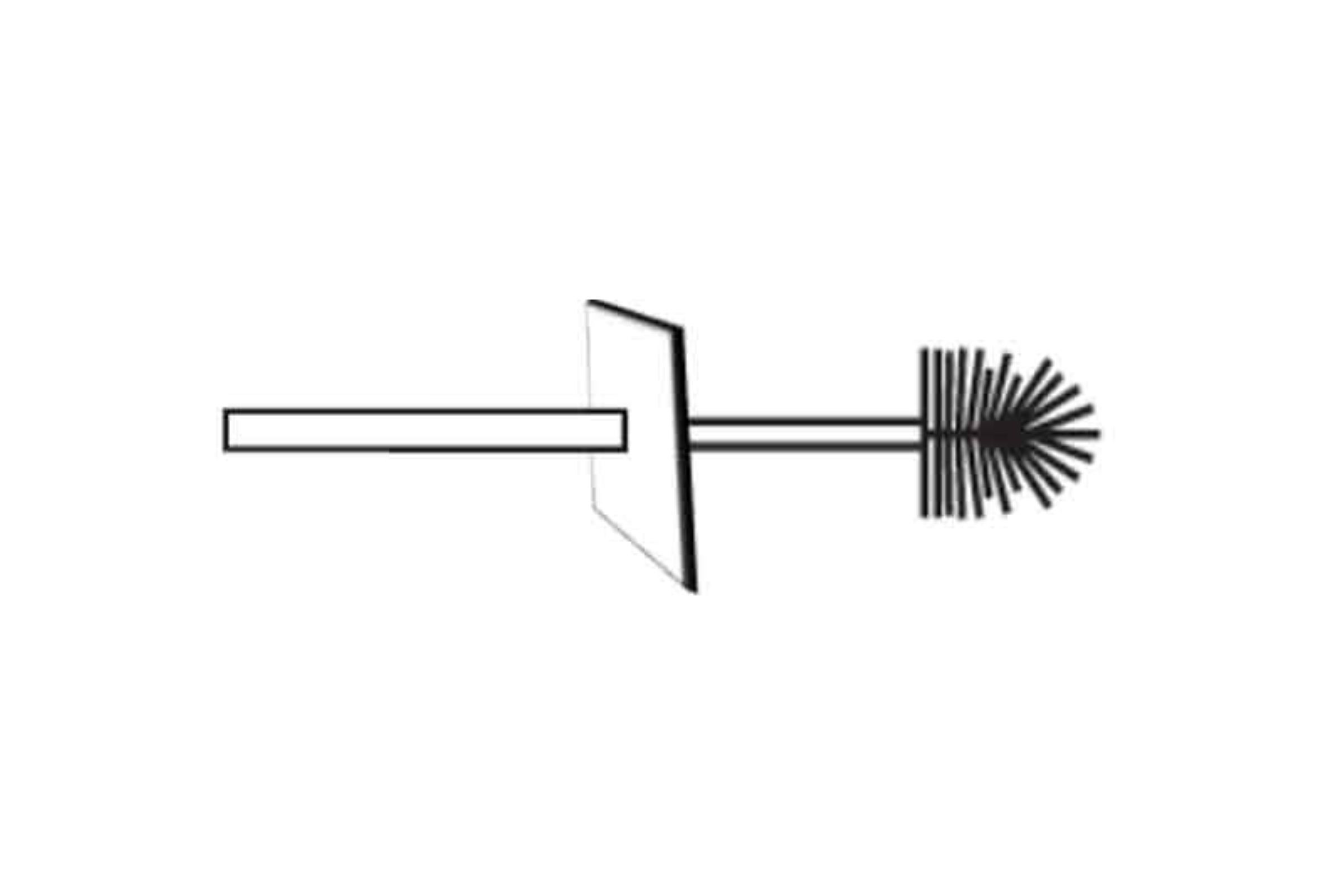 Ricambio manico completo porta scopino metallo cromo (completo di sotto manico con riccio in setola) Gea