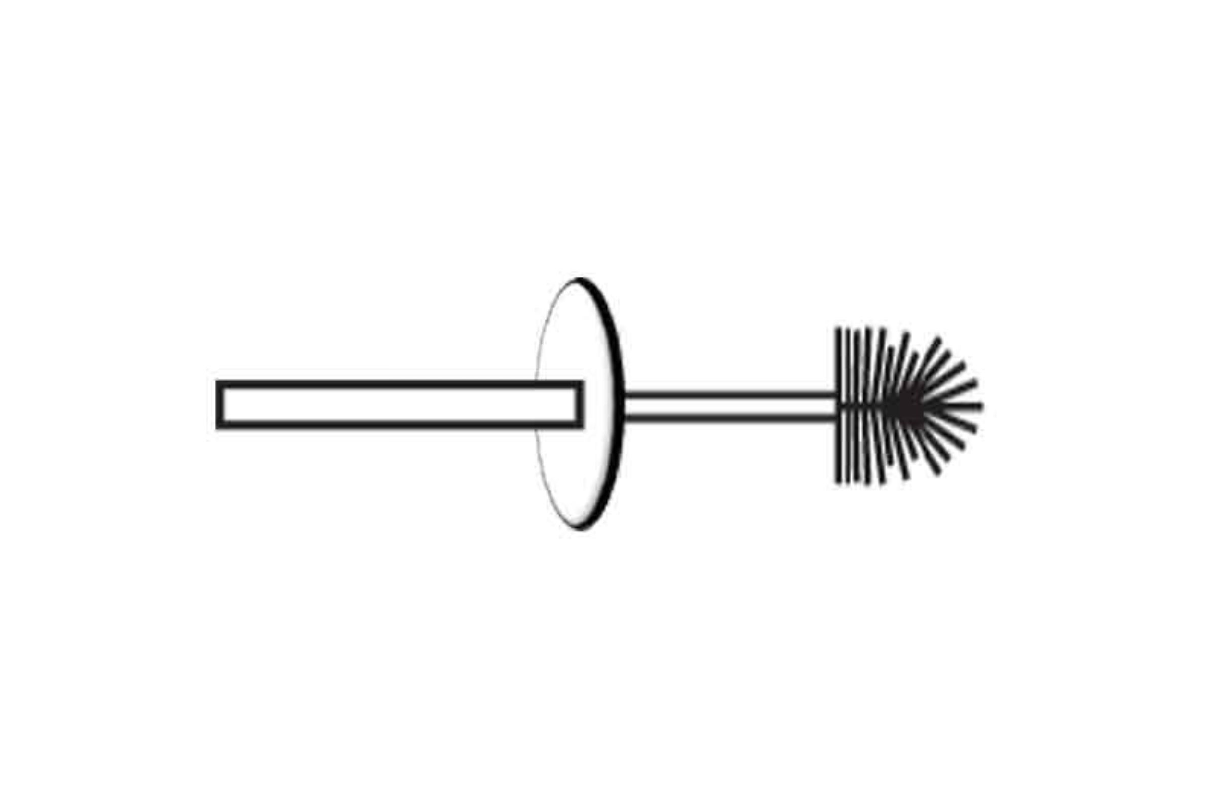 Ricambio manico completo porta scopino metallo cromo (completo di sotto manico con riccio in setola) Ebe