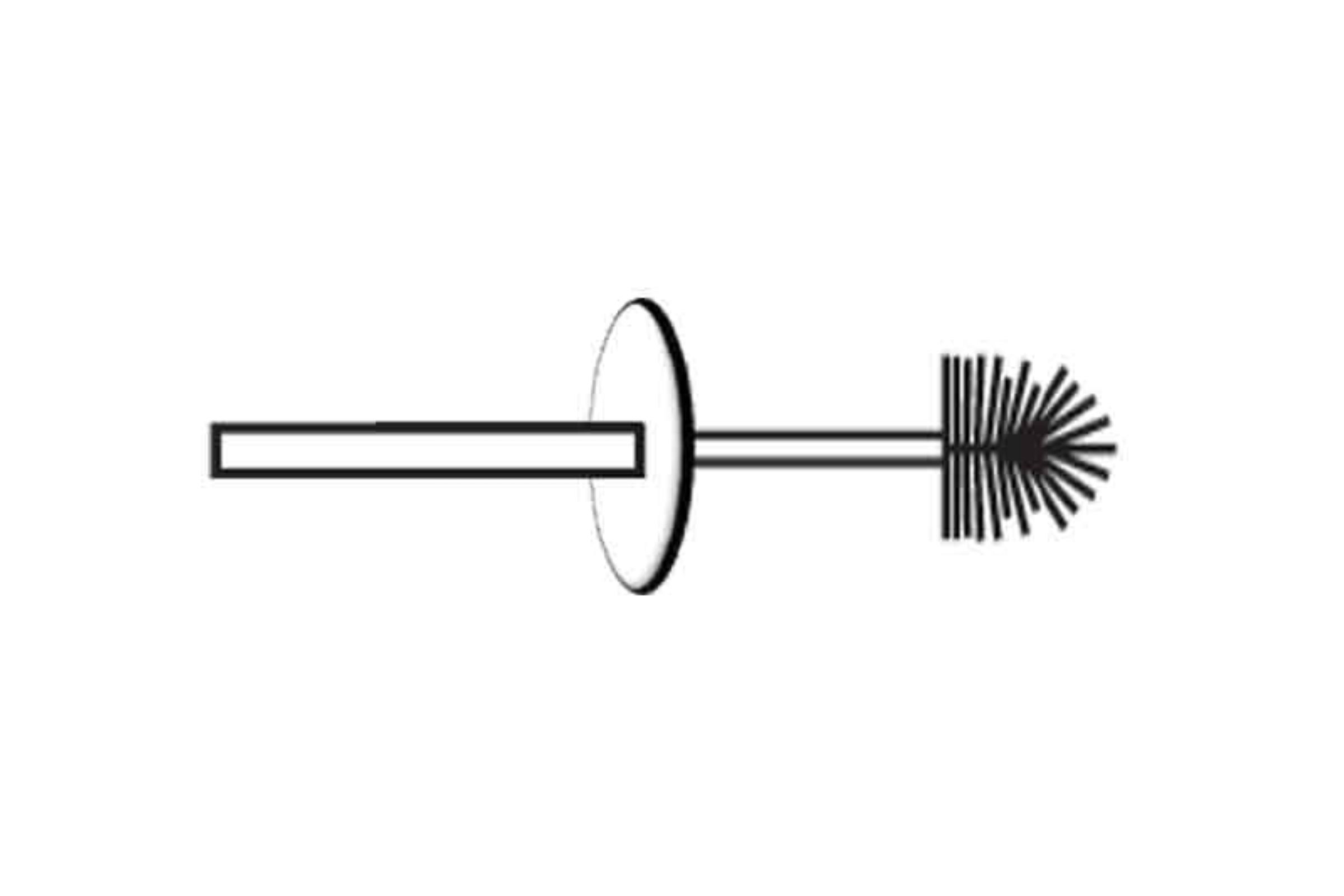 Ricambio manico lungo completo porta scopino metallo cromo (completo di sotto manico con riccio in setola) Nova