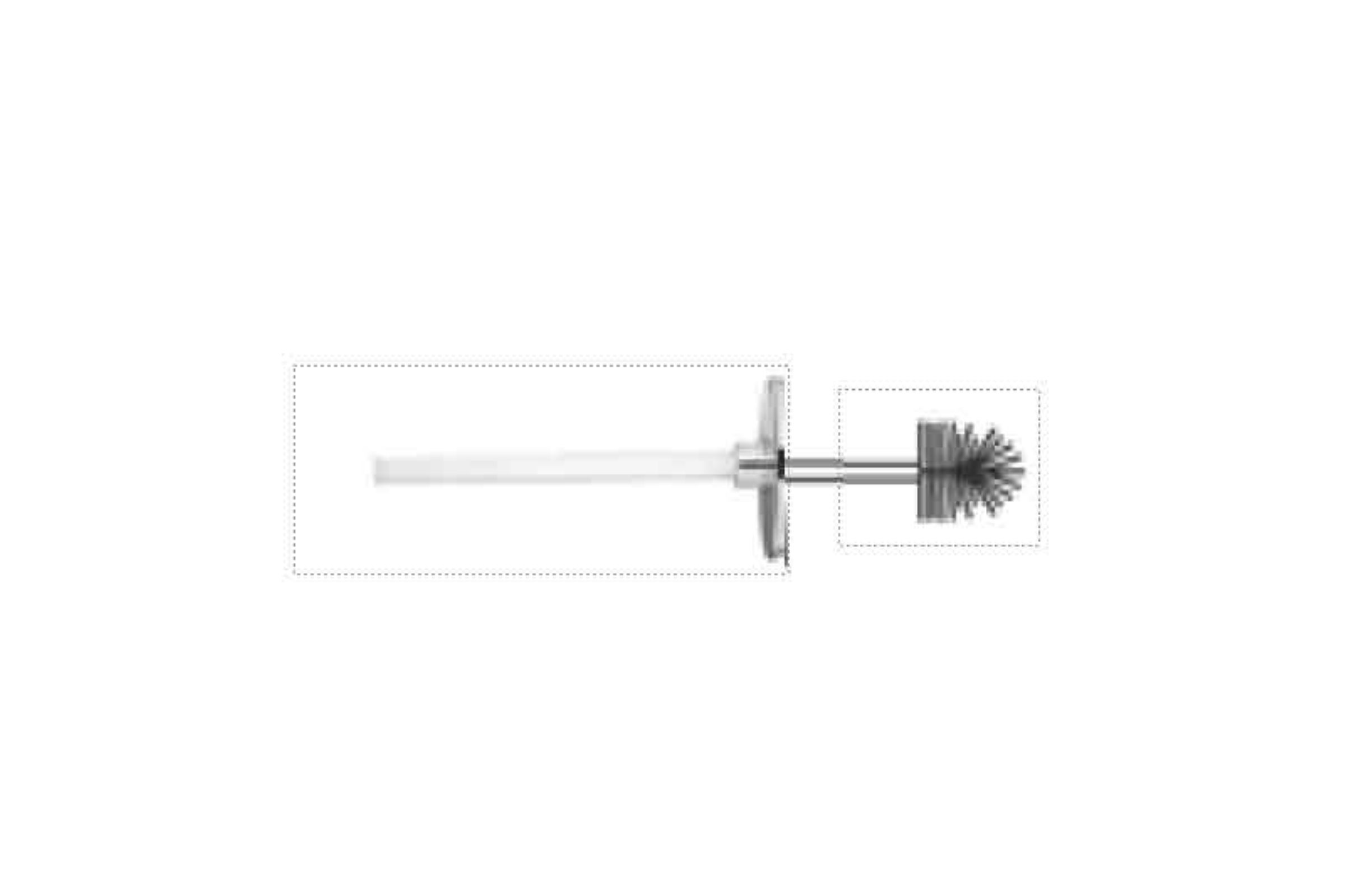 Ricambio manico completo porta scopino con coperchio in metallo cromo - manico in plexiglass trasparente dritto