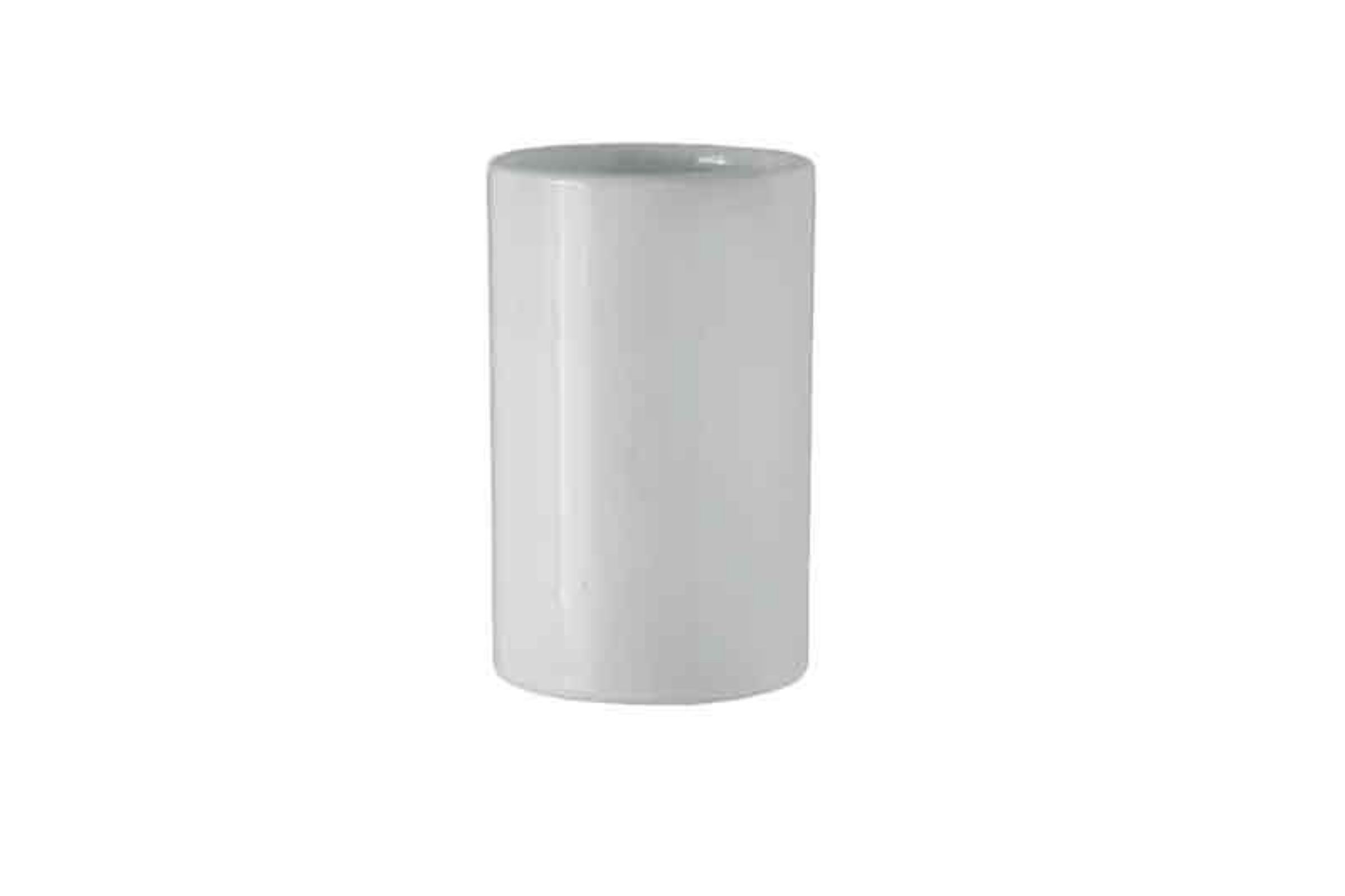 Porta spazzolini ceramica tondo in appoggio bianco lucido