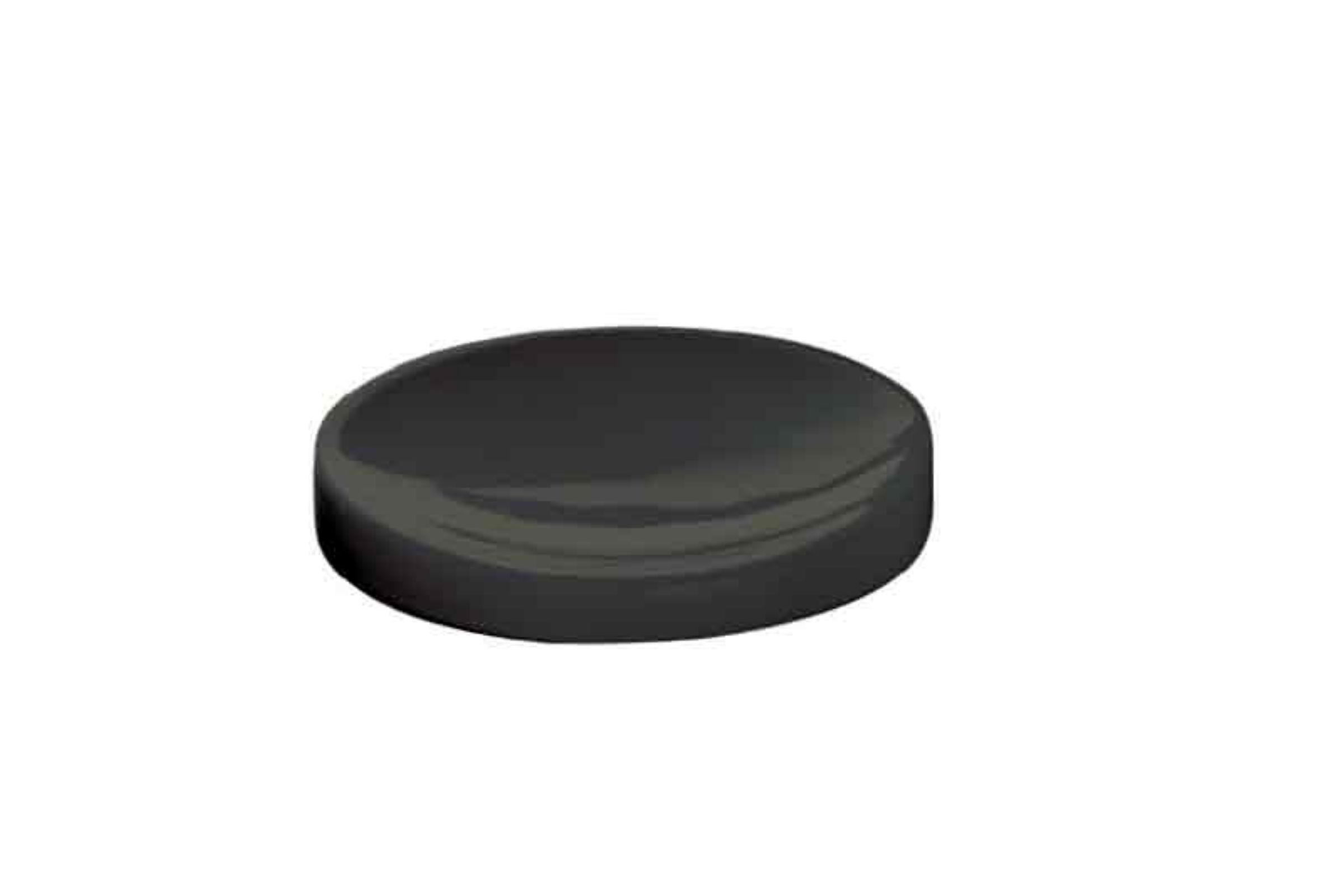 Porta sapone ceramica tondo in appoggio nero opaco