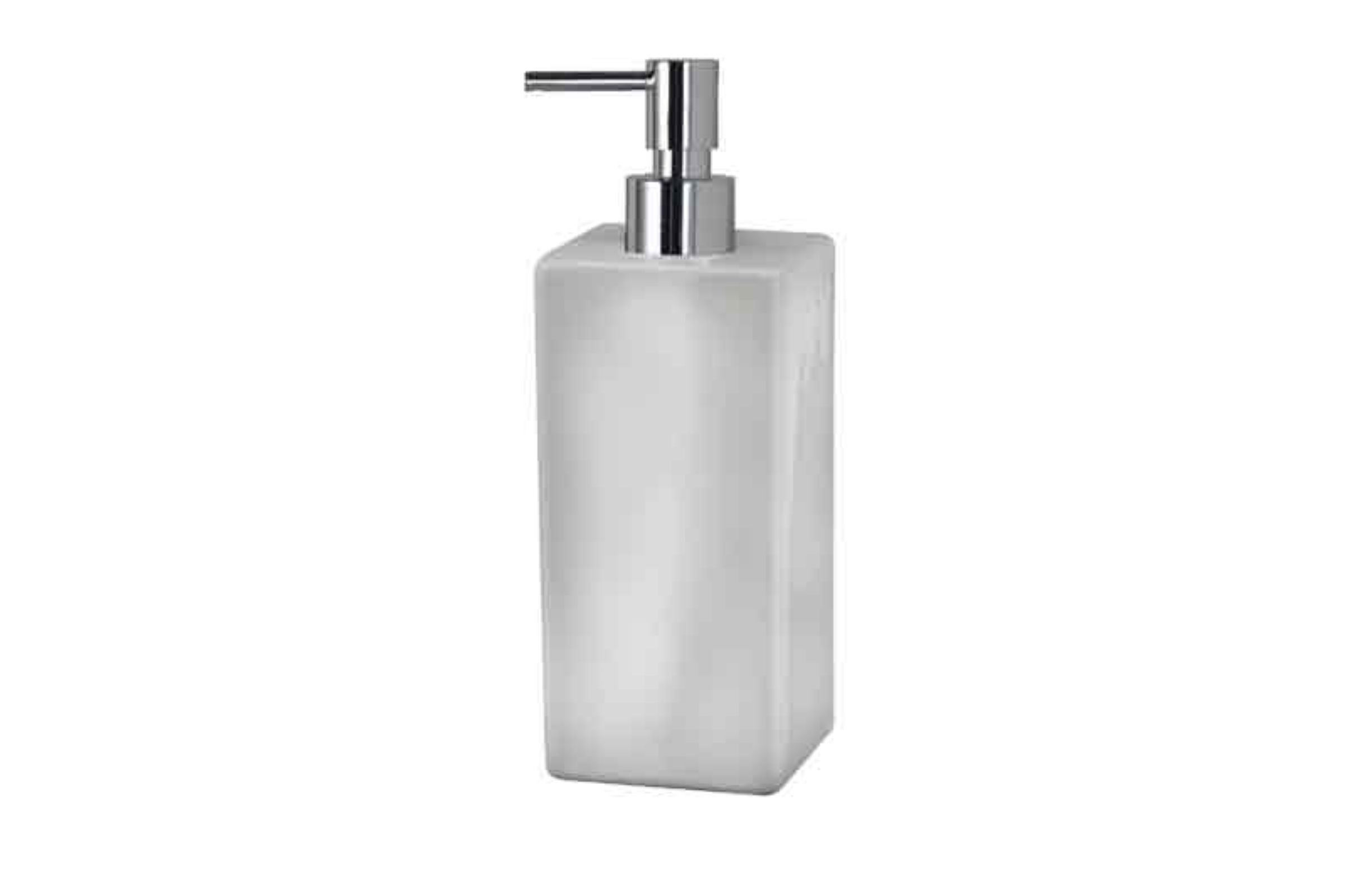 Dosatore ceramica quadro in appoggio bianco lucido