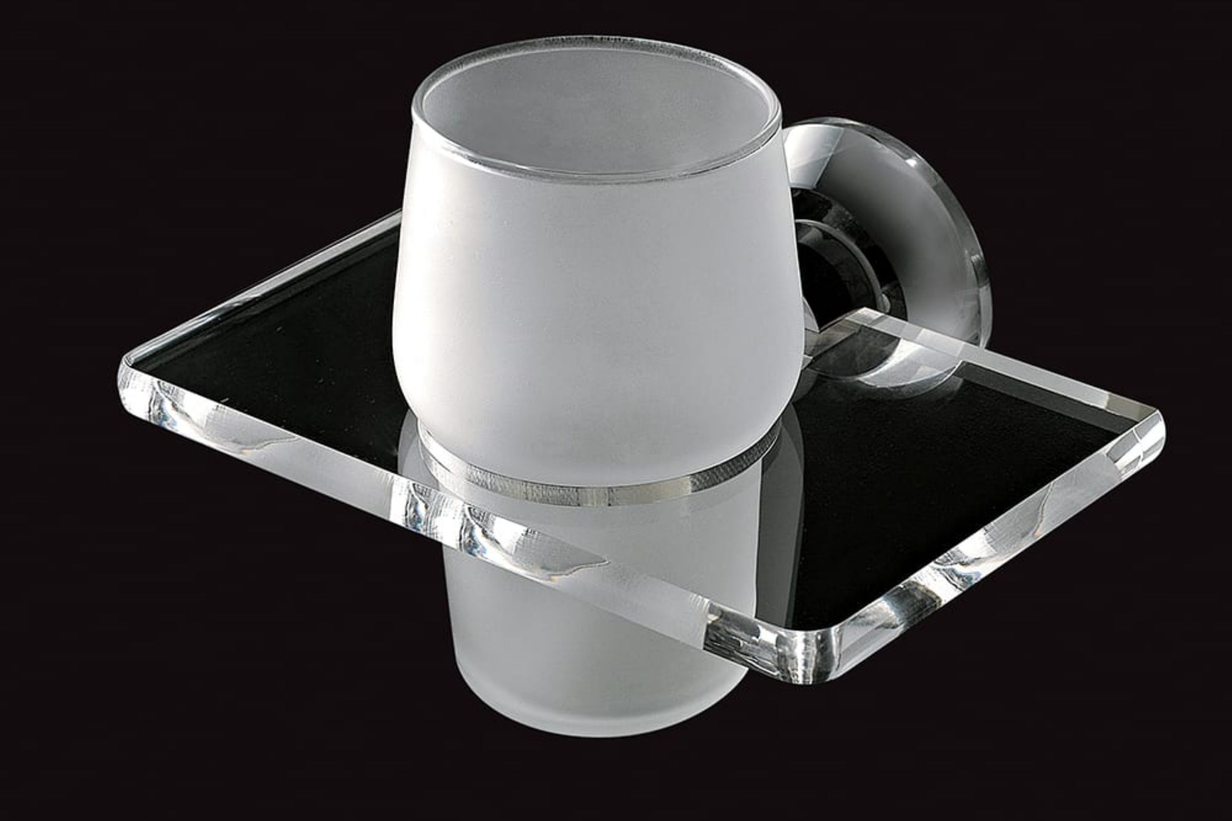 Portaspazzolini a parete, base plexiglass Luce