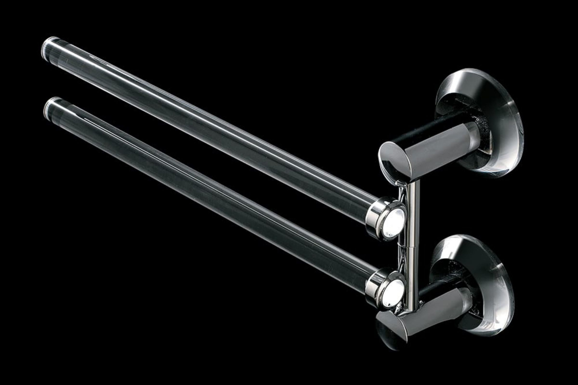 Portasalviette doppio orientabile, base plexiglass Luce