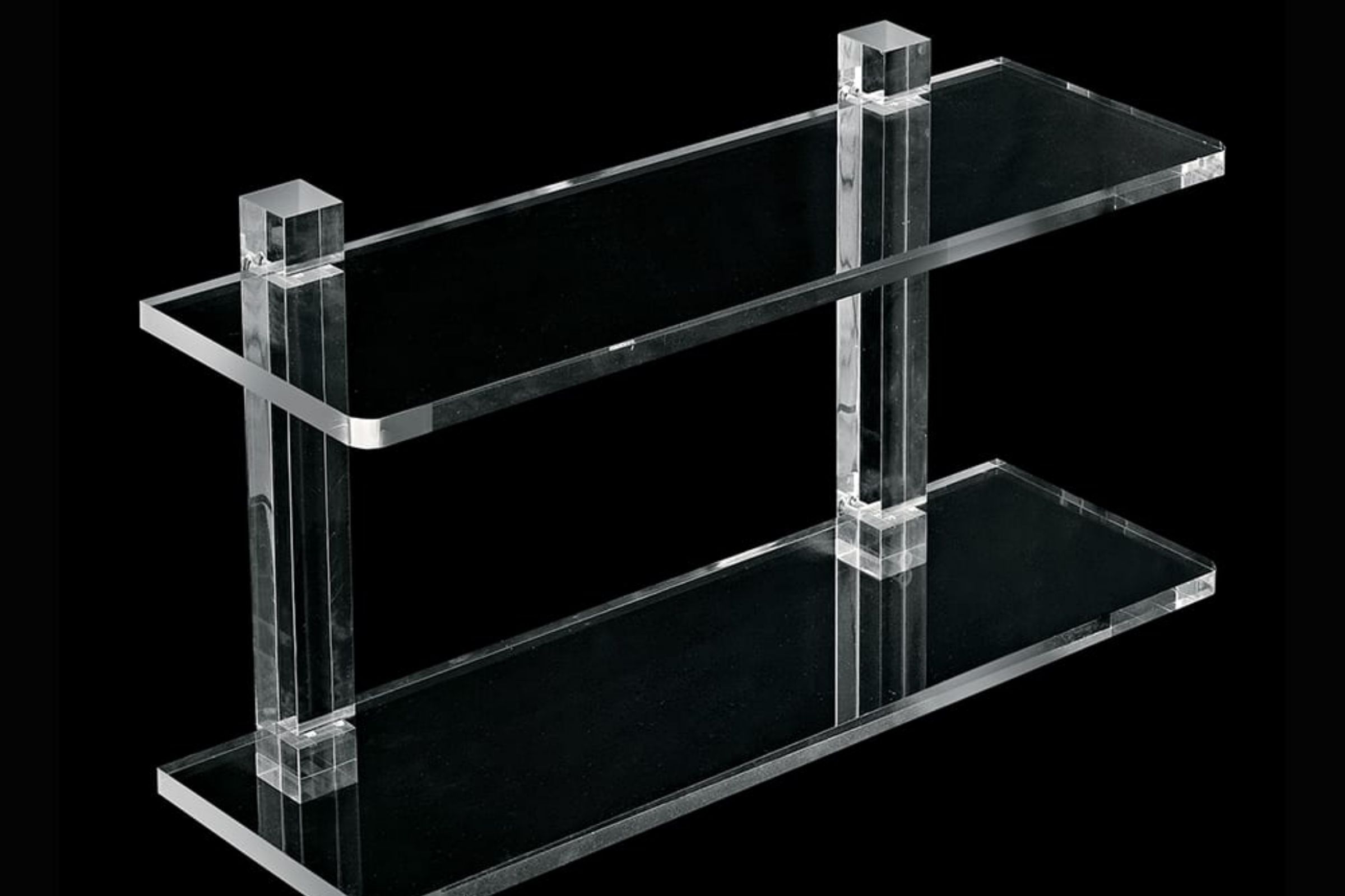 Scaffale 2 piani in plexiglass Luce