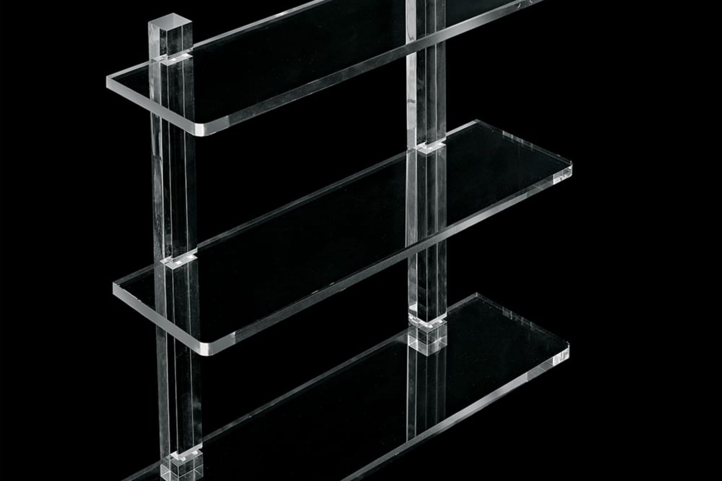 Scaffale 3 piani in plexiglass Luce