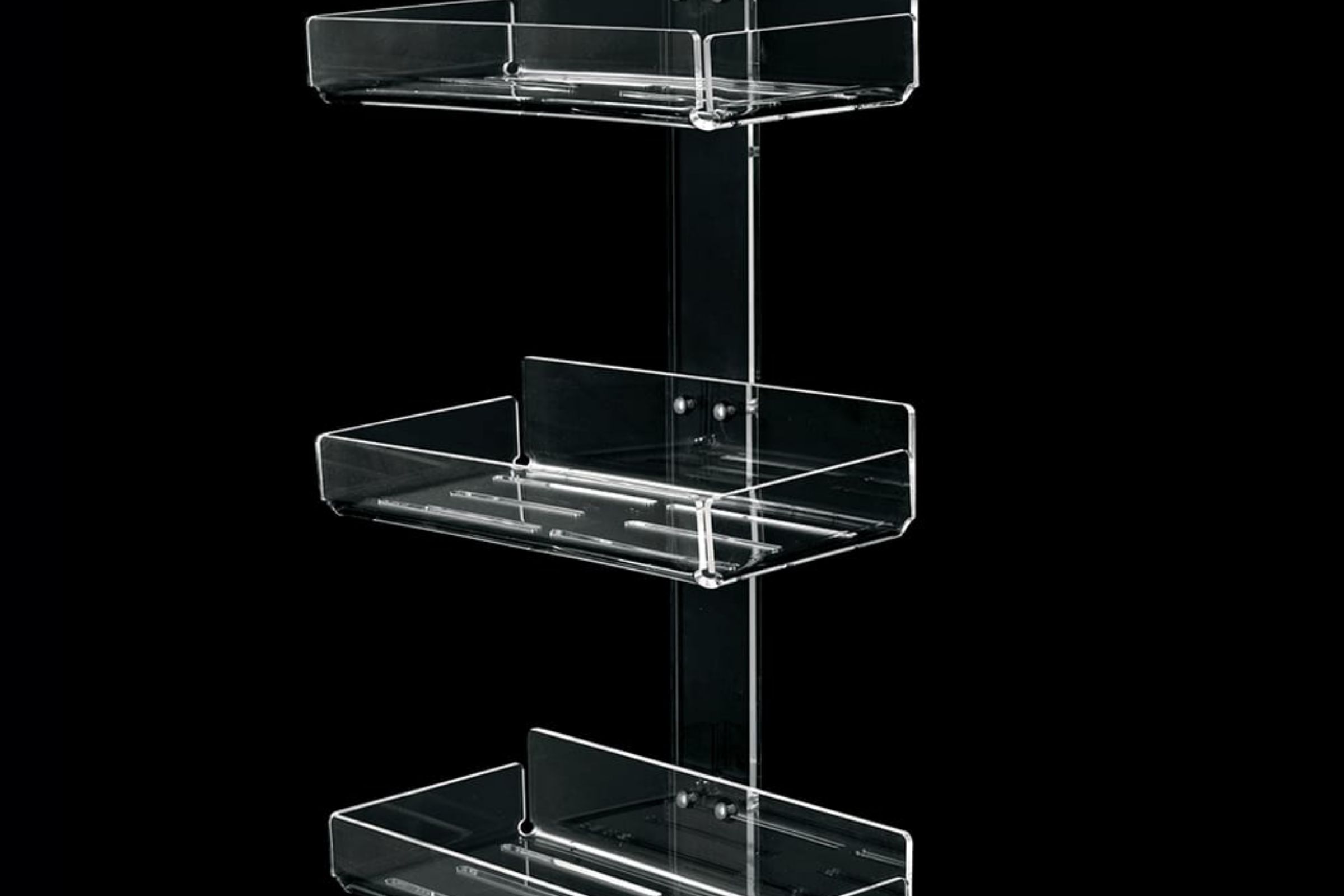 Portaoggetti, plexiglass tre posti Luce