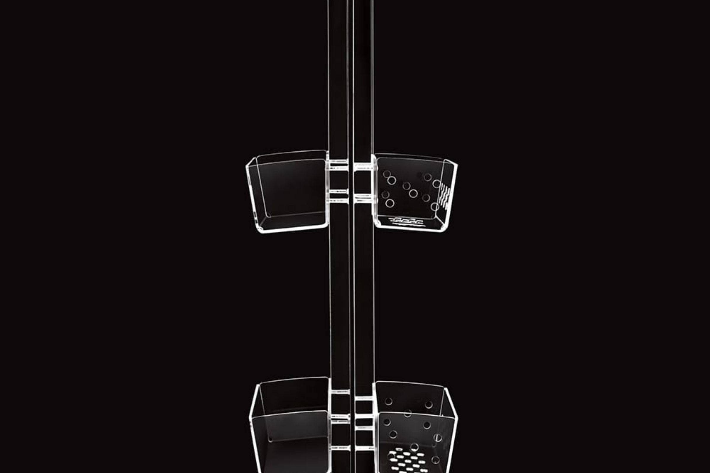 Accessori bagno Portaoggetti 2 piani con gancio box doccia