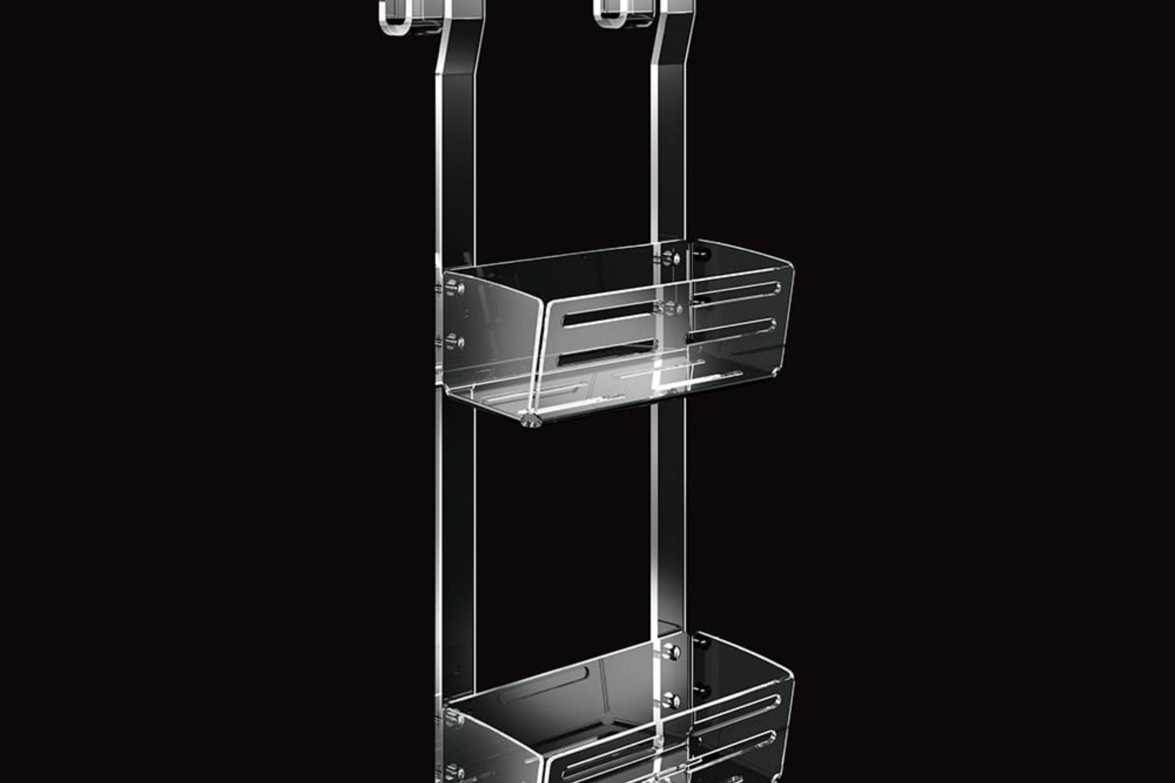 Accessori doccia Portaoggetti 2 piani con gancio e ventosa