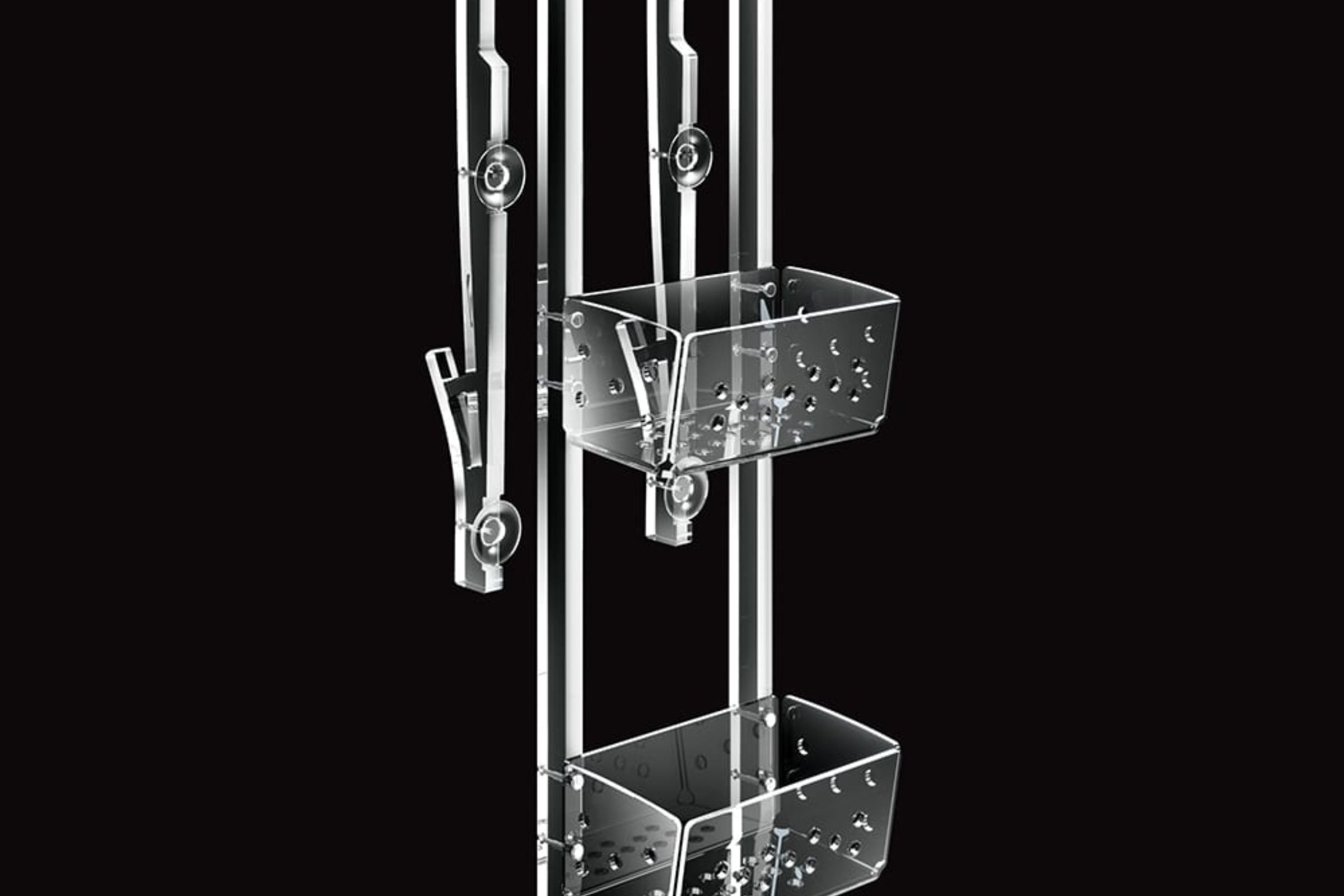 Accessori doccia Portaoggetti 2 piani con gancio e ventosa