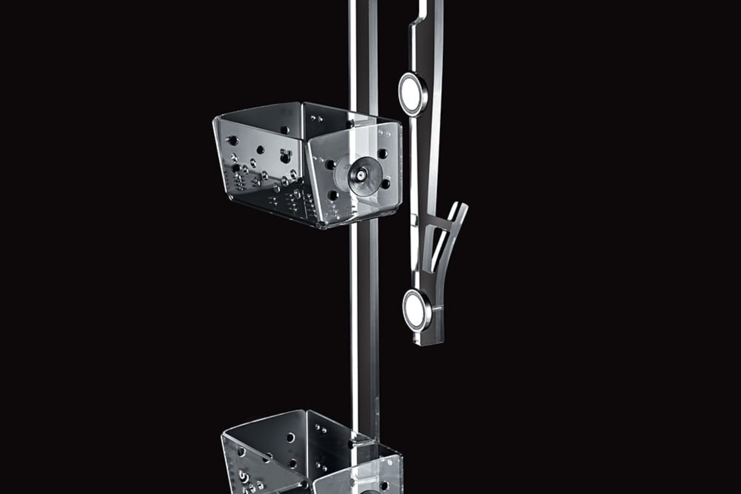 Accessori doccia Portaoggetti 2 piani con gancio e magnete