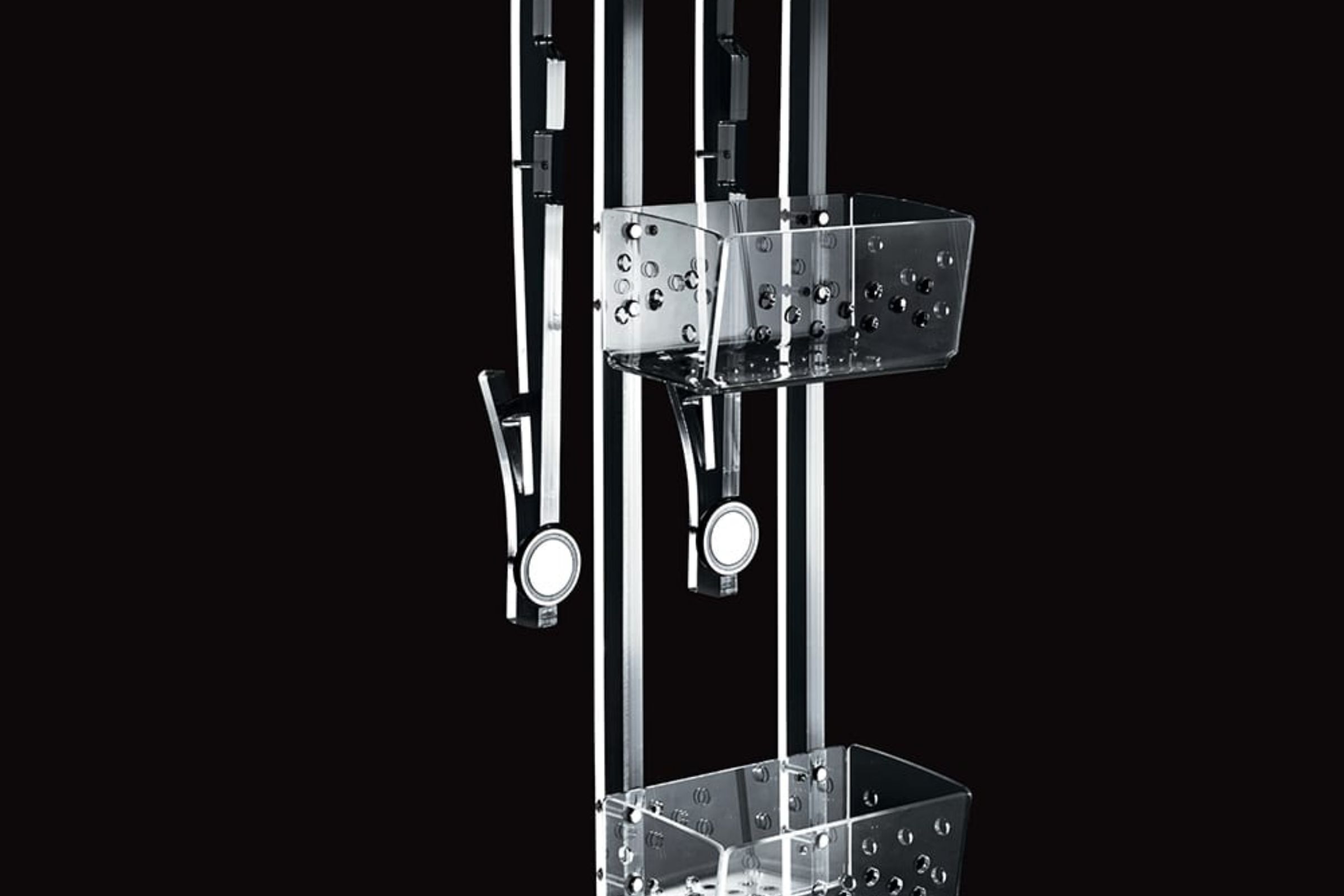 Accessori doccia Portaoggetti 2 piani con gancio e magnete