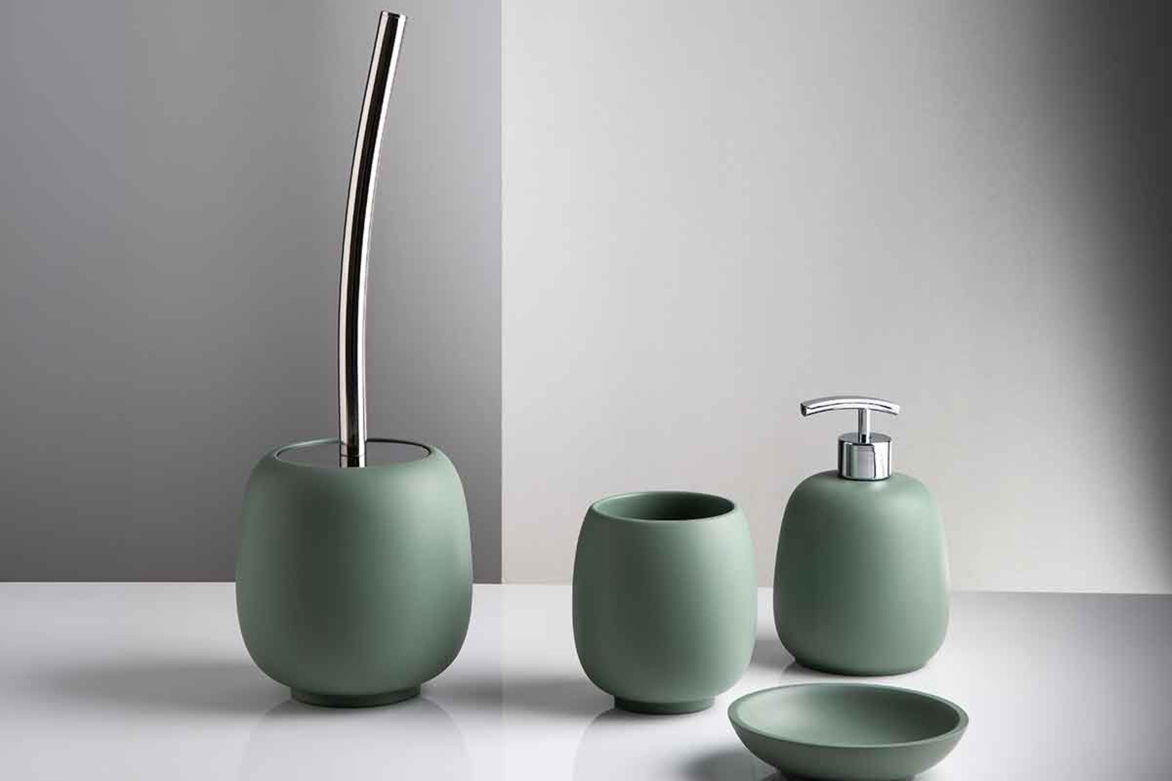 Set accessori bagno Afra Sabbia verde salvia