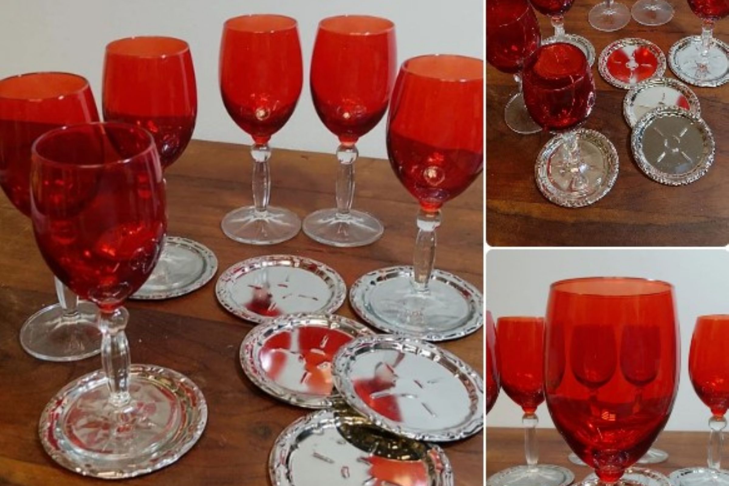 6 calici vintage vetro
