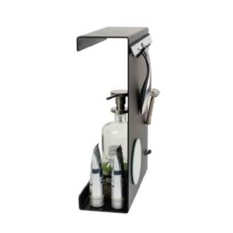 Mensola a parete porta oggetti da doccia: gancio per tergivetro, lametta e specchietto ingranditore (2x) Ø cm 10